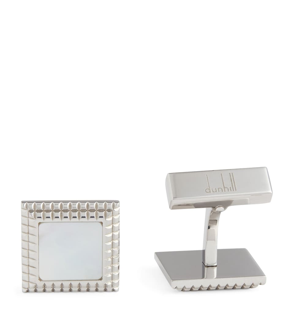 Sterling Silver Hobnail-Insert Square Cufflinks