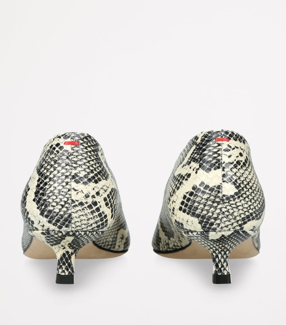 Leather Snake Print Clara Pumps 35 CREAM Image 3