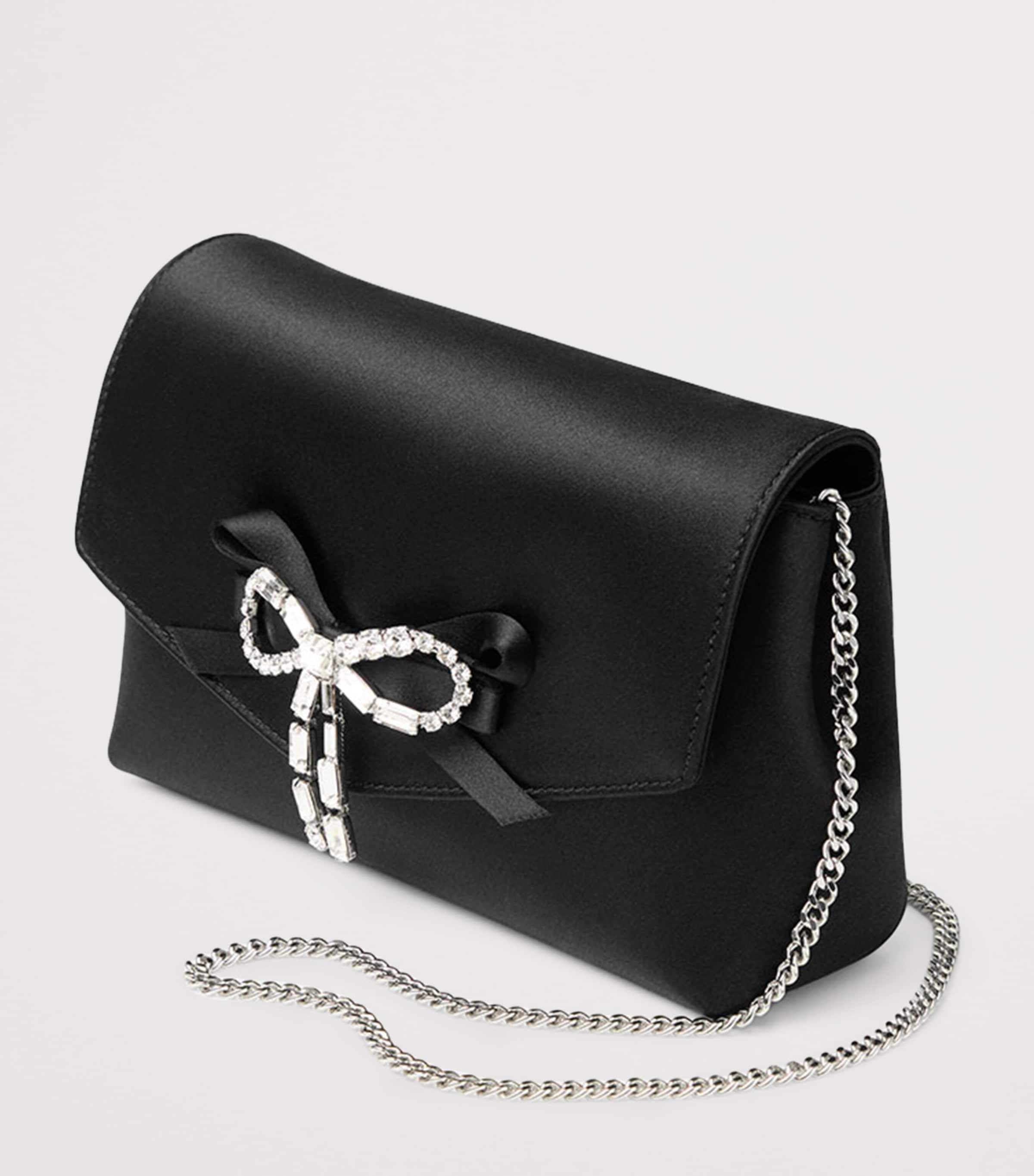Satin Bow Mini Bag BLACK/SILVER Image 3