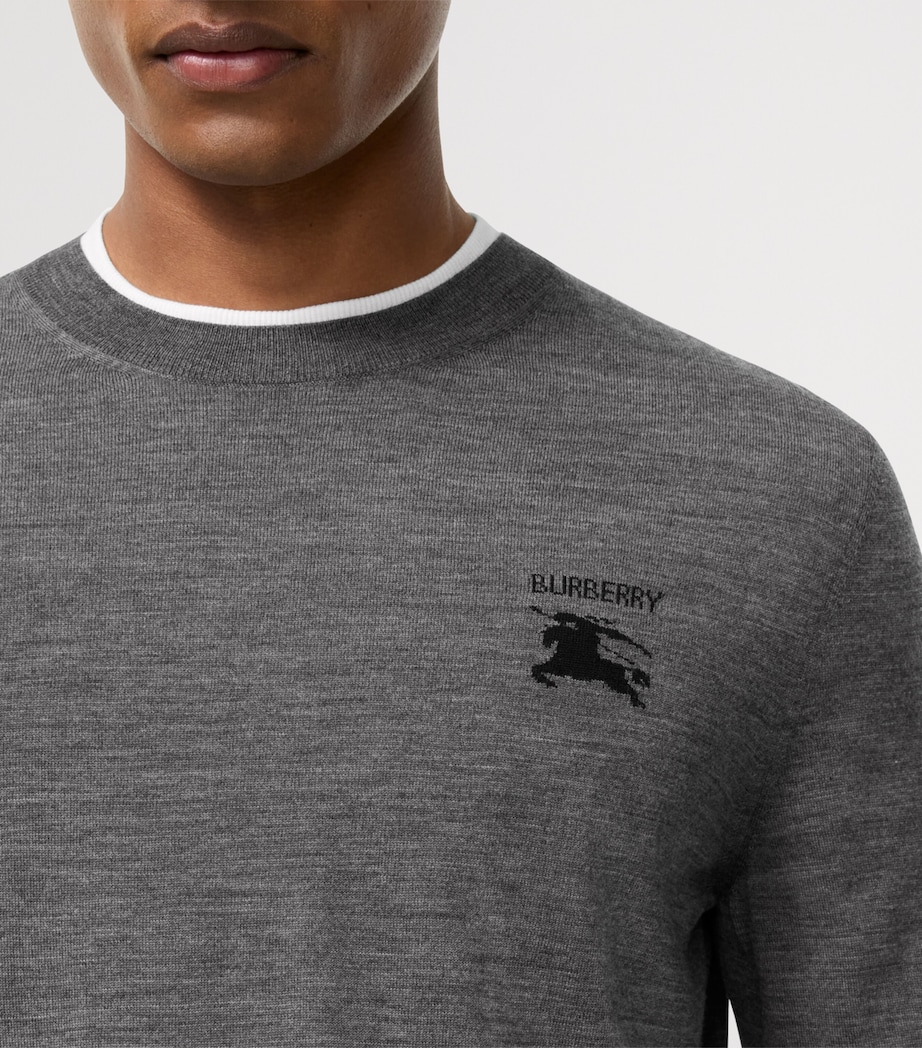 Burberry Mens Wool EKD Sweater Grey Image 3
