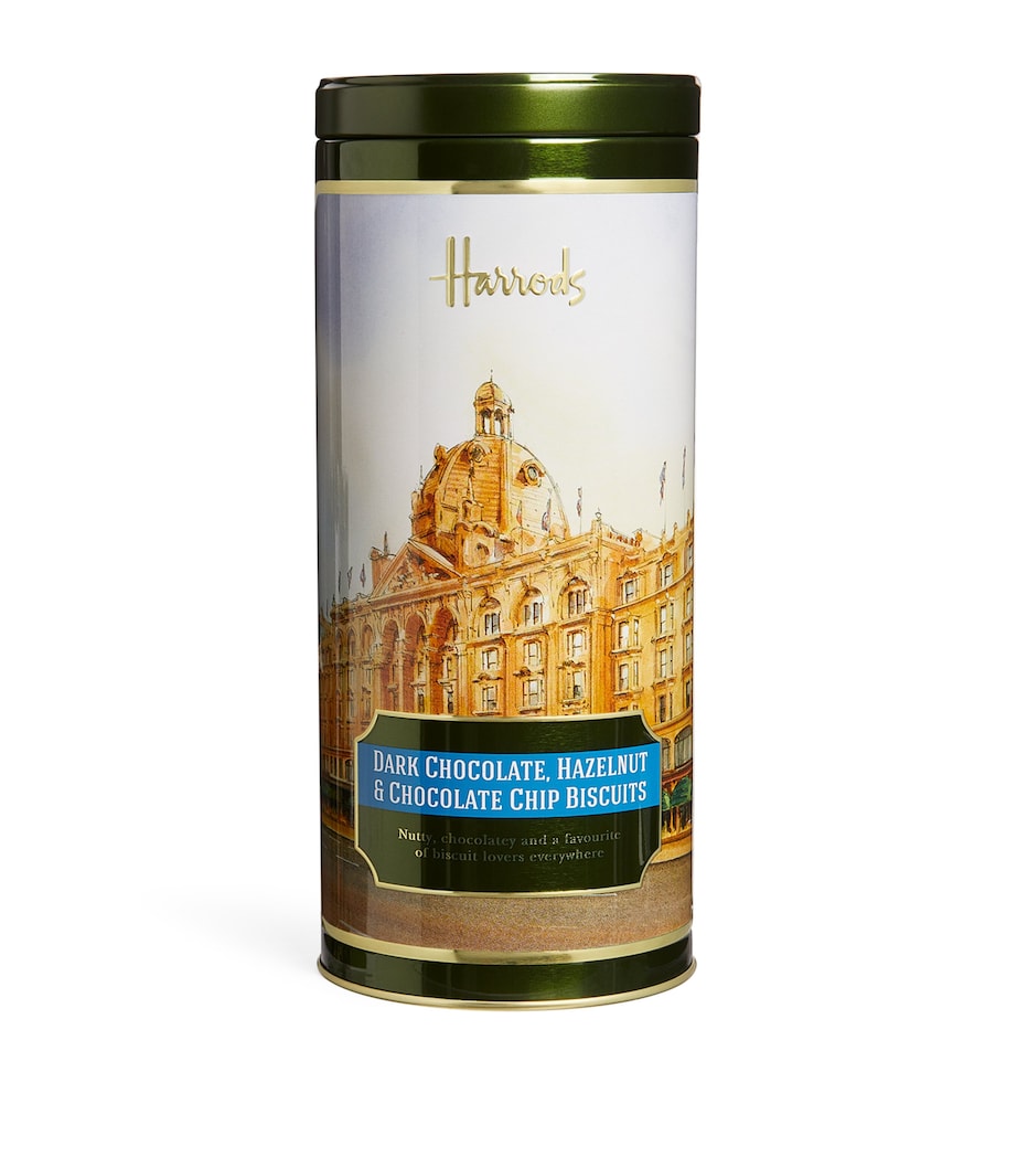Harrods Dark Chocolate, Hazelnut & Chocolate Chip Biscuits (200g) Image 1