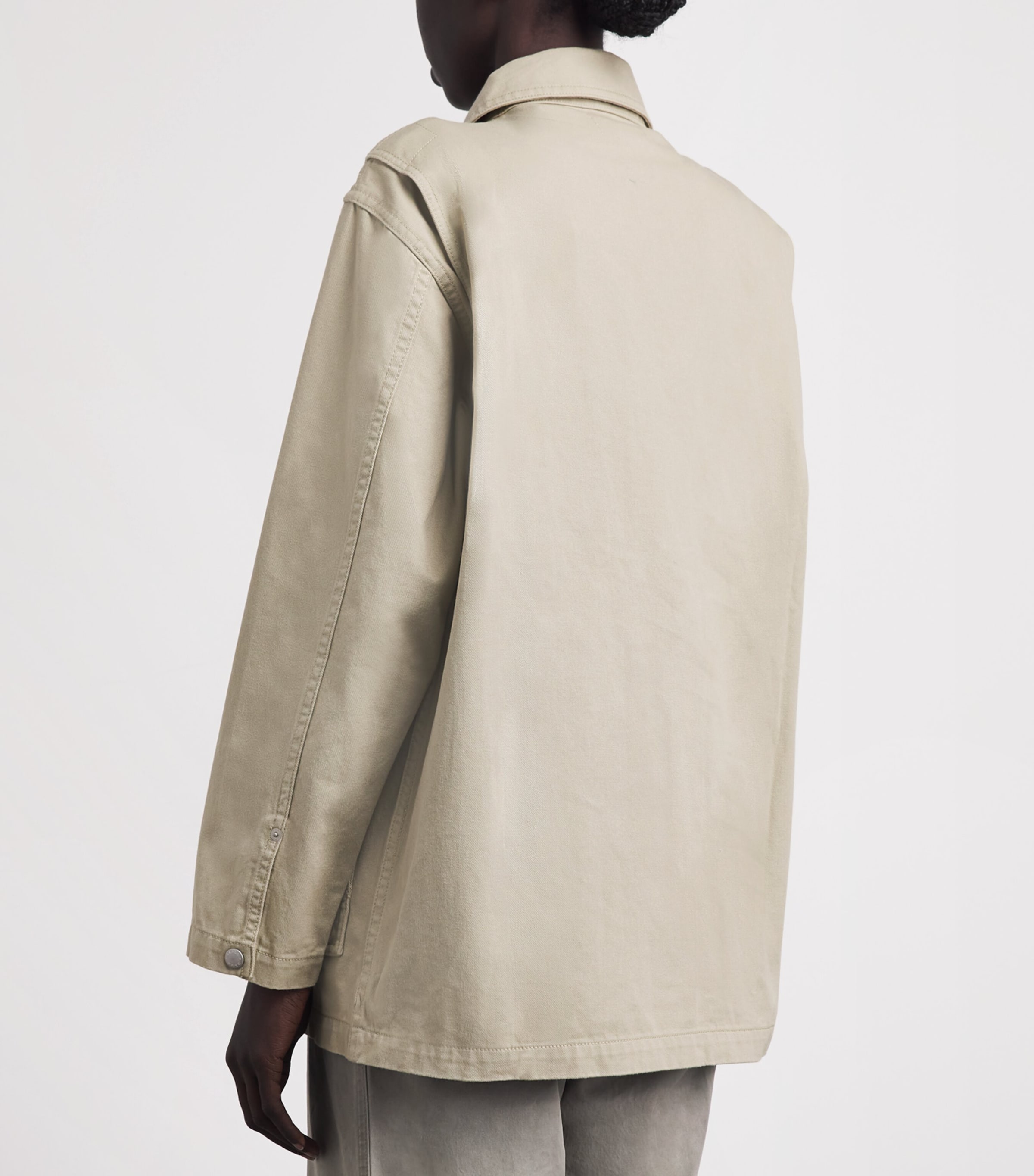 STILL HERE Womens Cotton Barn Jacket Khaki Image 5
