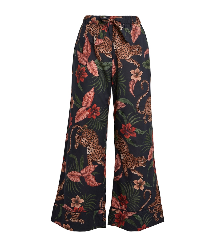 Desmond & Dempsey Womens Soleia Print Pyjama Bottoms Navy Image 1