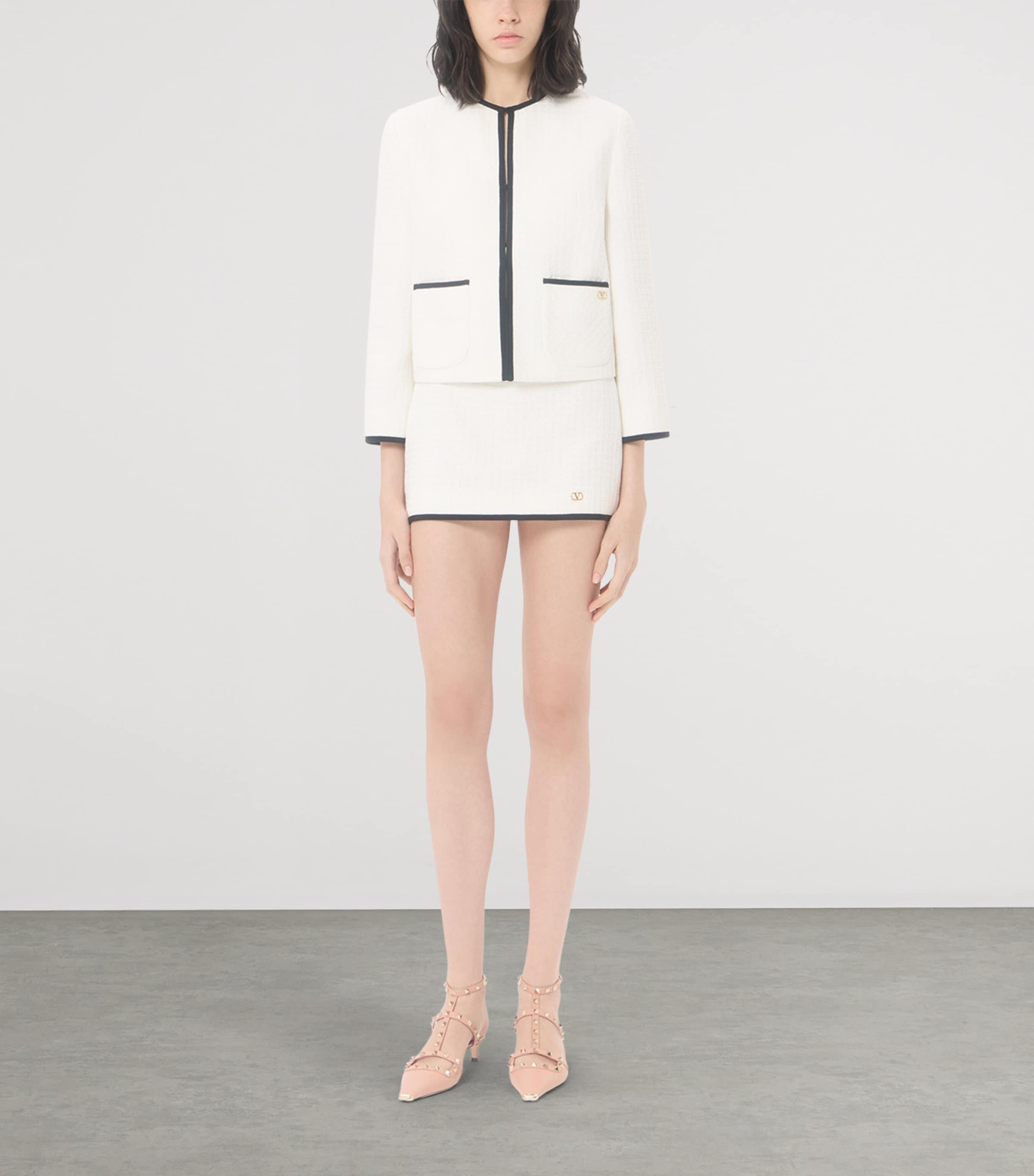 Valentino Womens Cotton Tweed Jacket Cbj Image 2