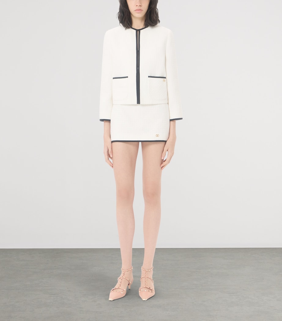 Valentino Womens Cotton Tweed Jacket Cbj Image 2