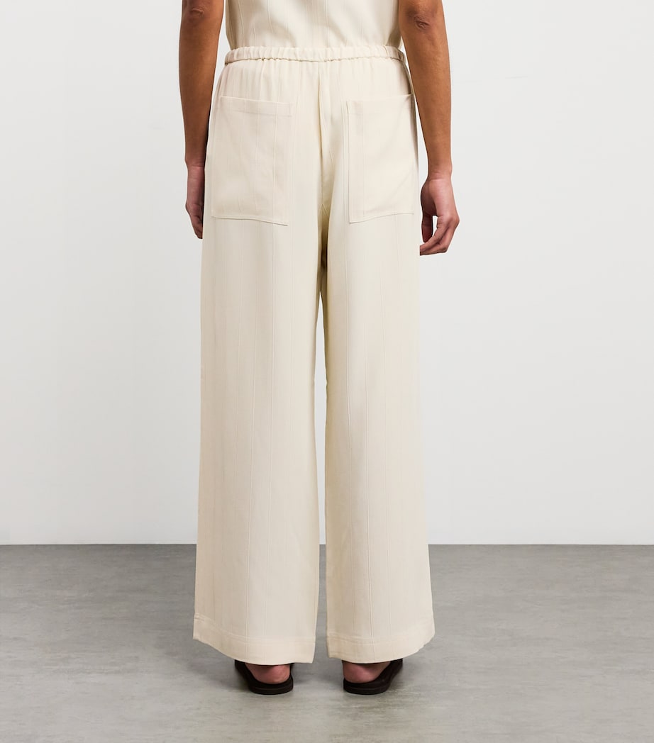 Woven Stripe Drawstring Trousers ECRU 116 Image 4