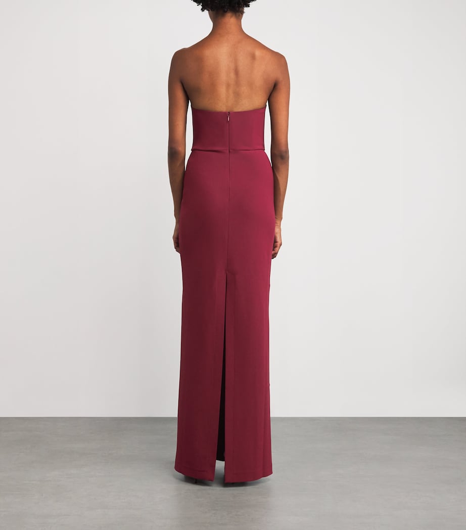 Heart Cup Column Maxi Dress BURGUNDY Image 3