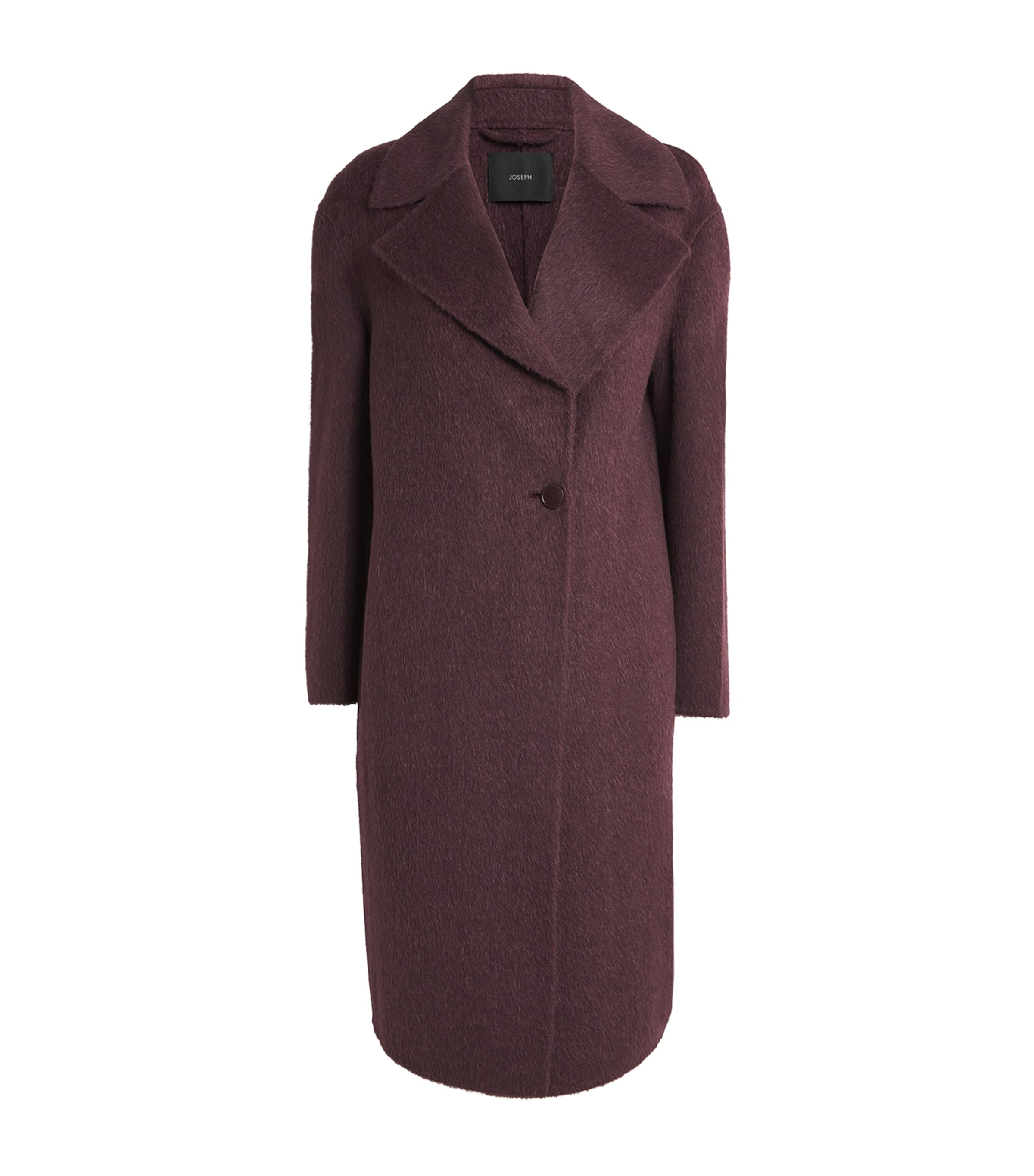 Joseph Brushed Double-faced Alpaca-wool-silk Yves Coat In Brown