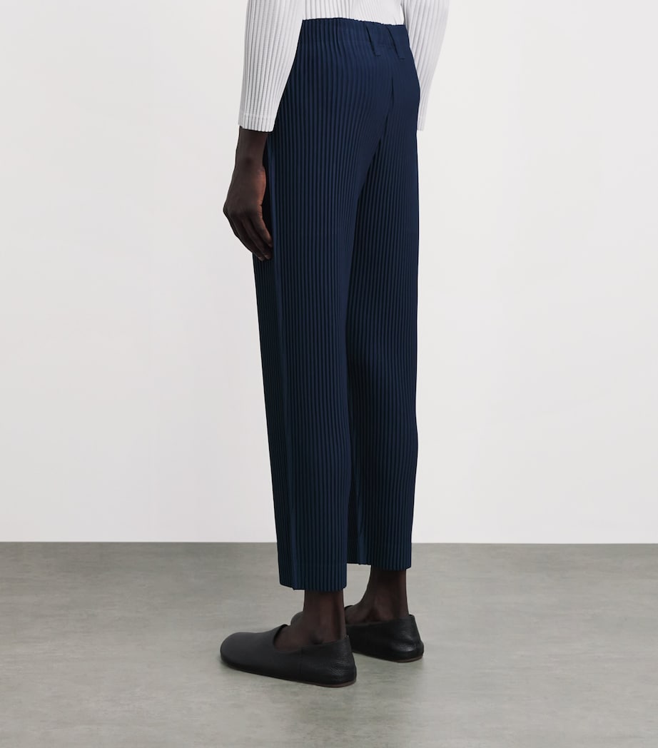 Homme Plissé Issey Miyake Mens Pleated Straight Trousers Manarola B Nvy Image 5