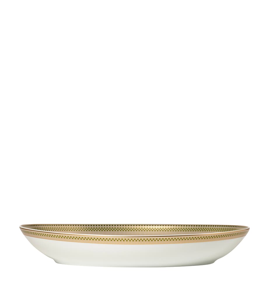 Augusta Coupe Oval Platter (39cm x 28cm) OR ET VERT Image 2