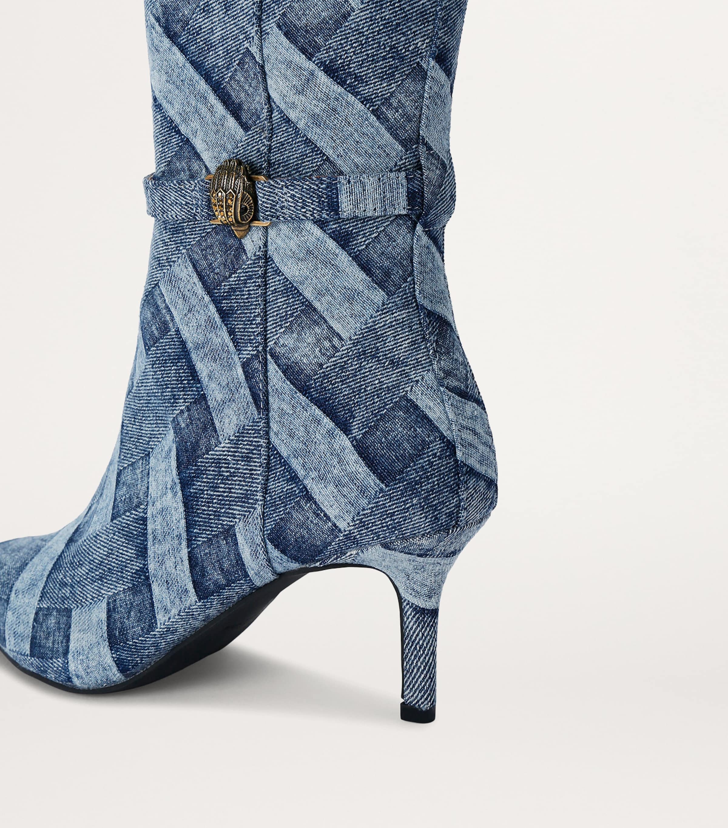 Kurt Geiger London Denim Kensington Flexi Knee-High Boots Denim Image 3