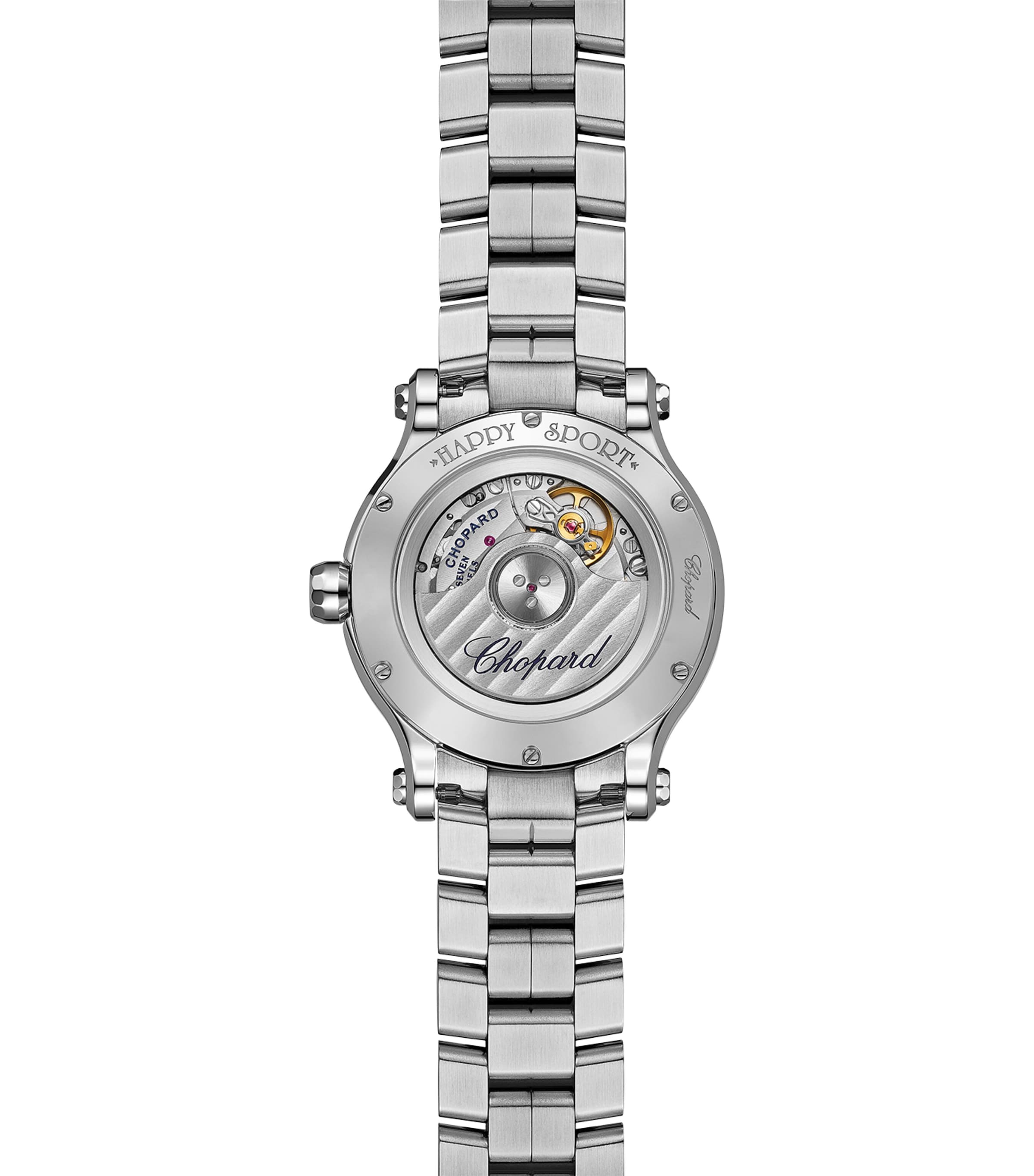 Stainless Steel and Diamond Happy Sport Automatic Watch 33mm STAINLESS STEEL Image 6
