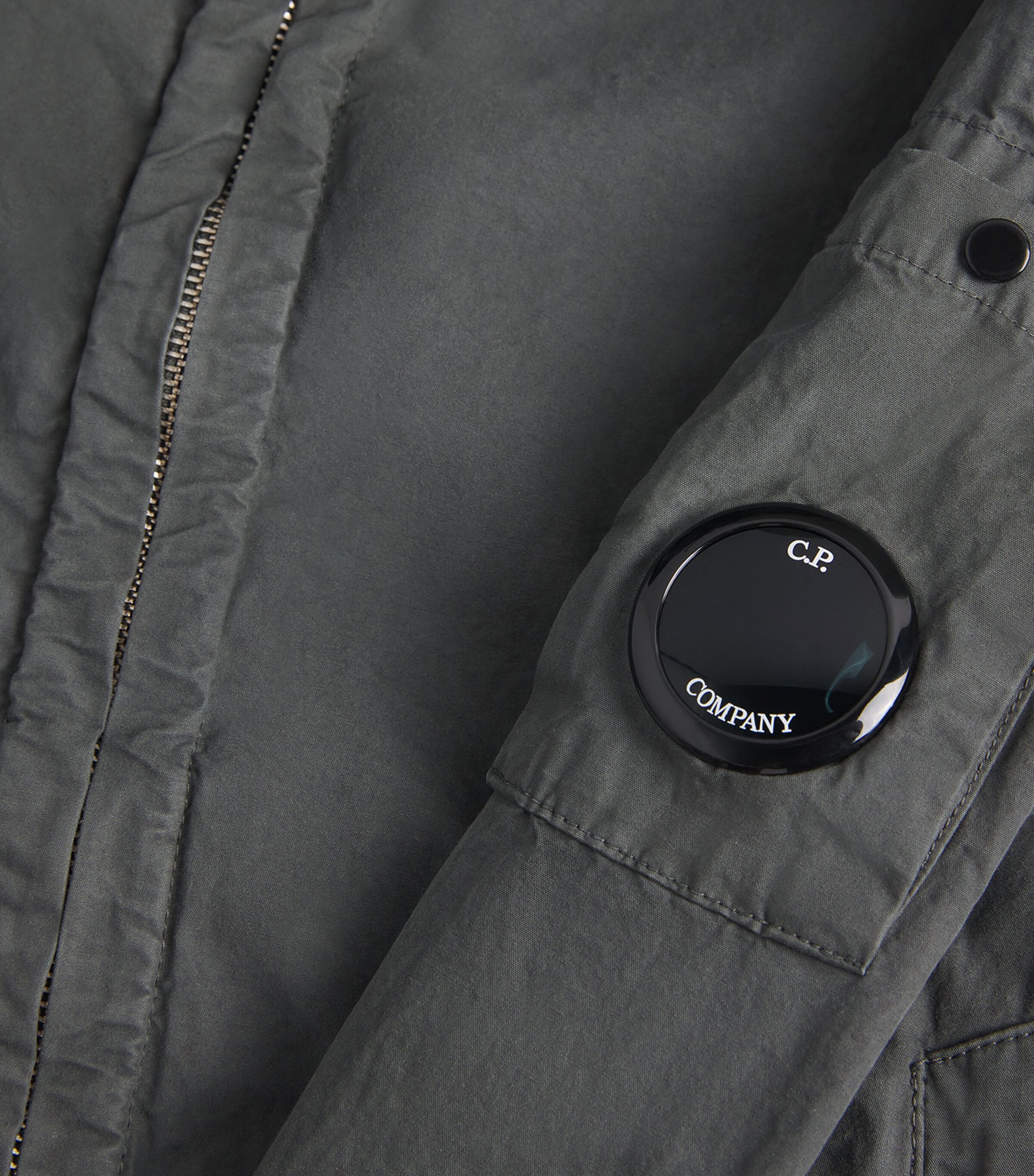 C.P. Company Mens Cotton Poplin Hooded Lens Jacket Gunmetal Image 6