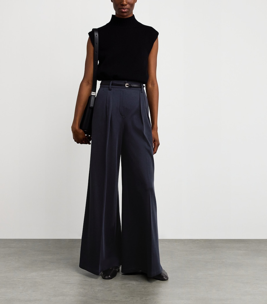 Wool Jersey Palazzo Trousers ULTRAMARINE Image 2