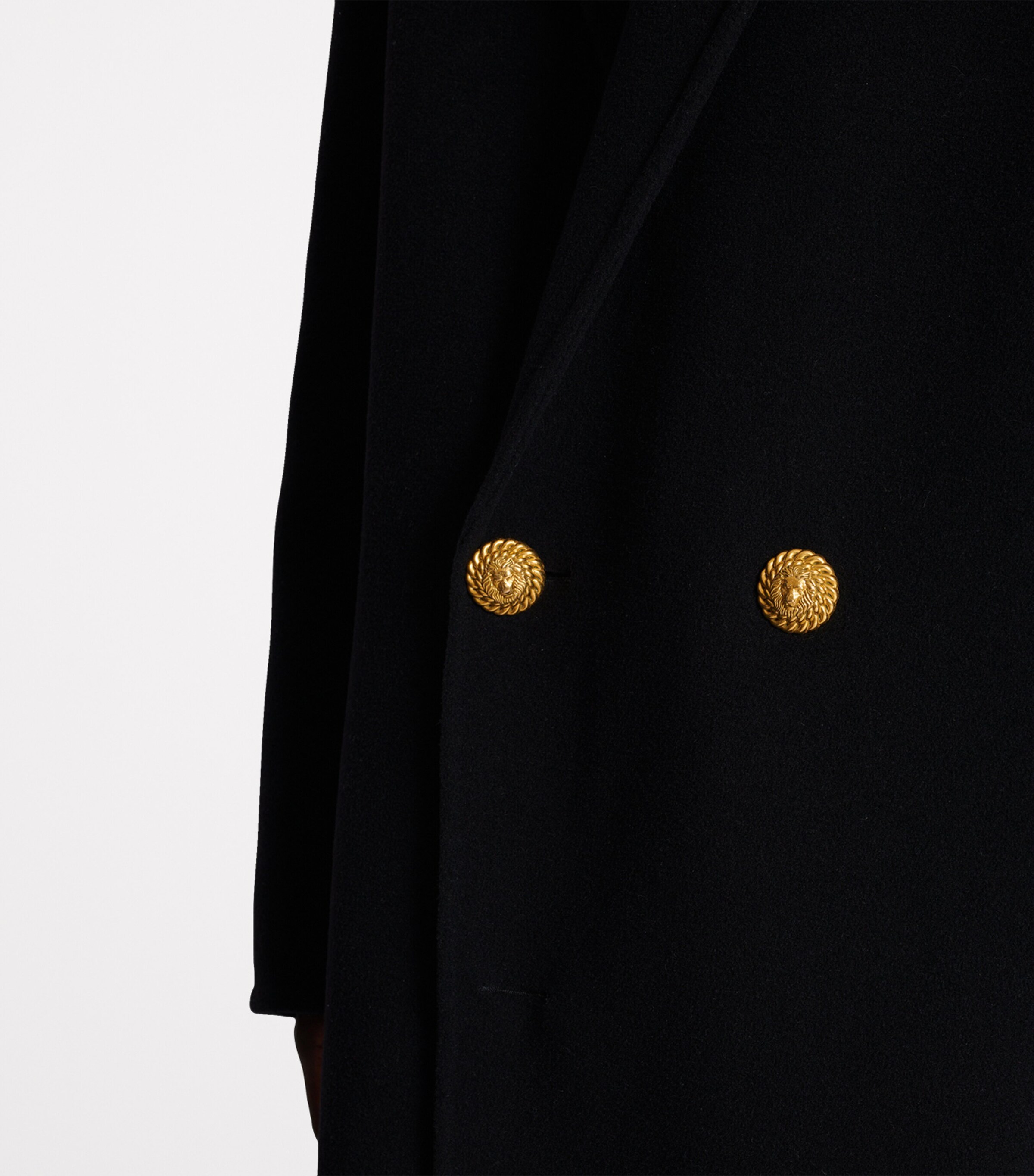 Wool-Cashmere Double-Breasted Overcoat 0PA NOIR Image 9