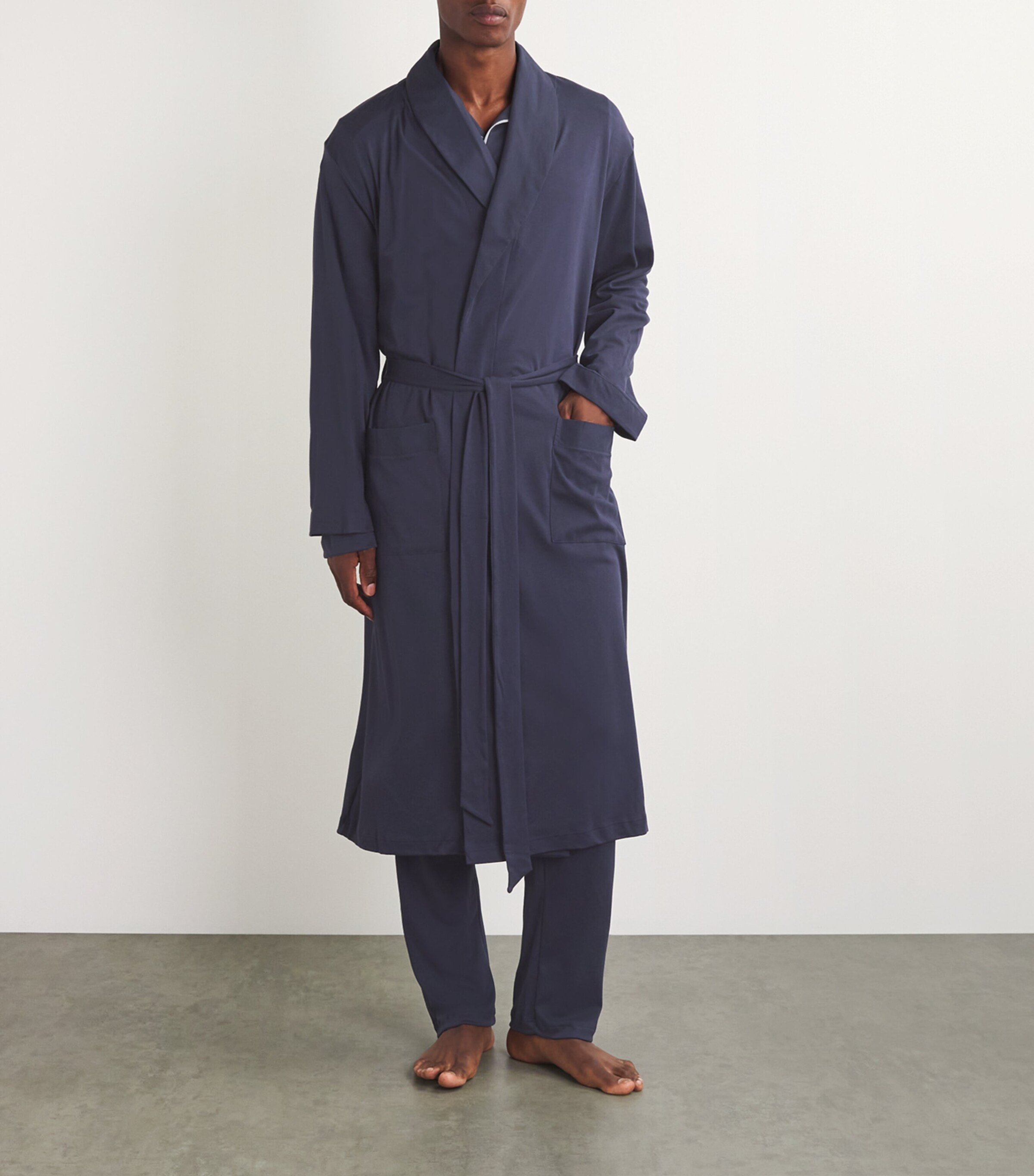 Hanro Navy Night Day Robe Harrods UK