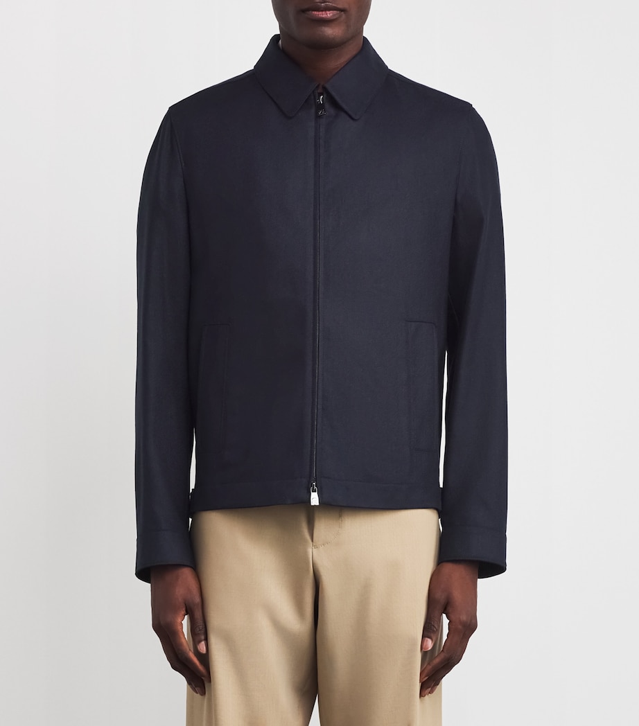 Silk Bomber Jacket 01 NAVY BLUE Image 3