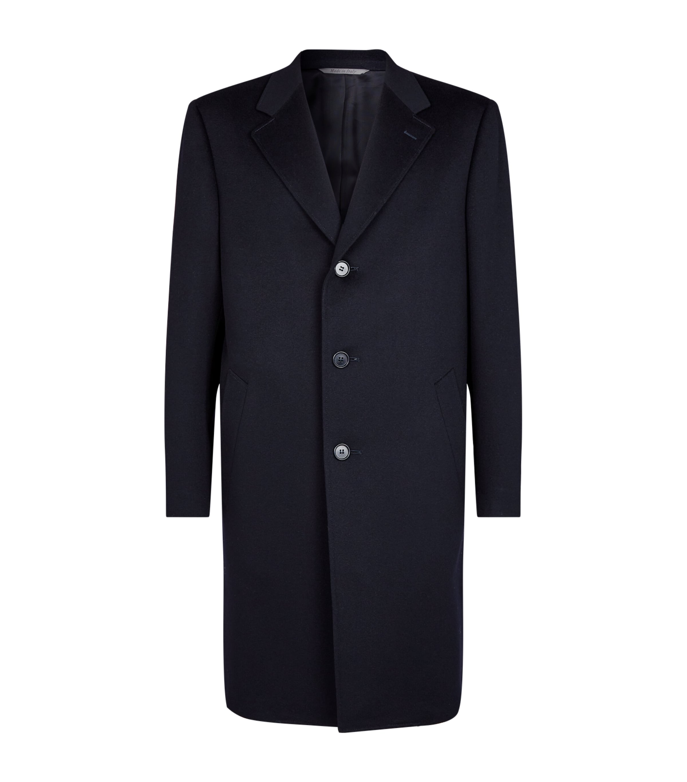 Shop Canali Wool-cashmere Coat In Navy