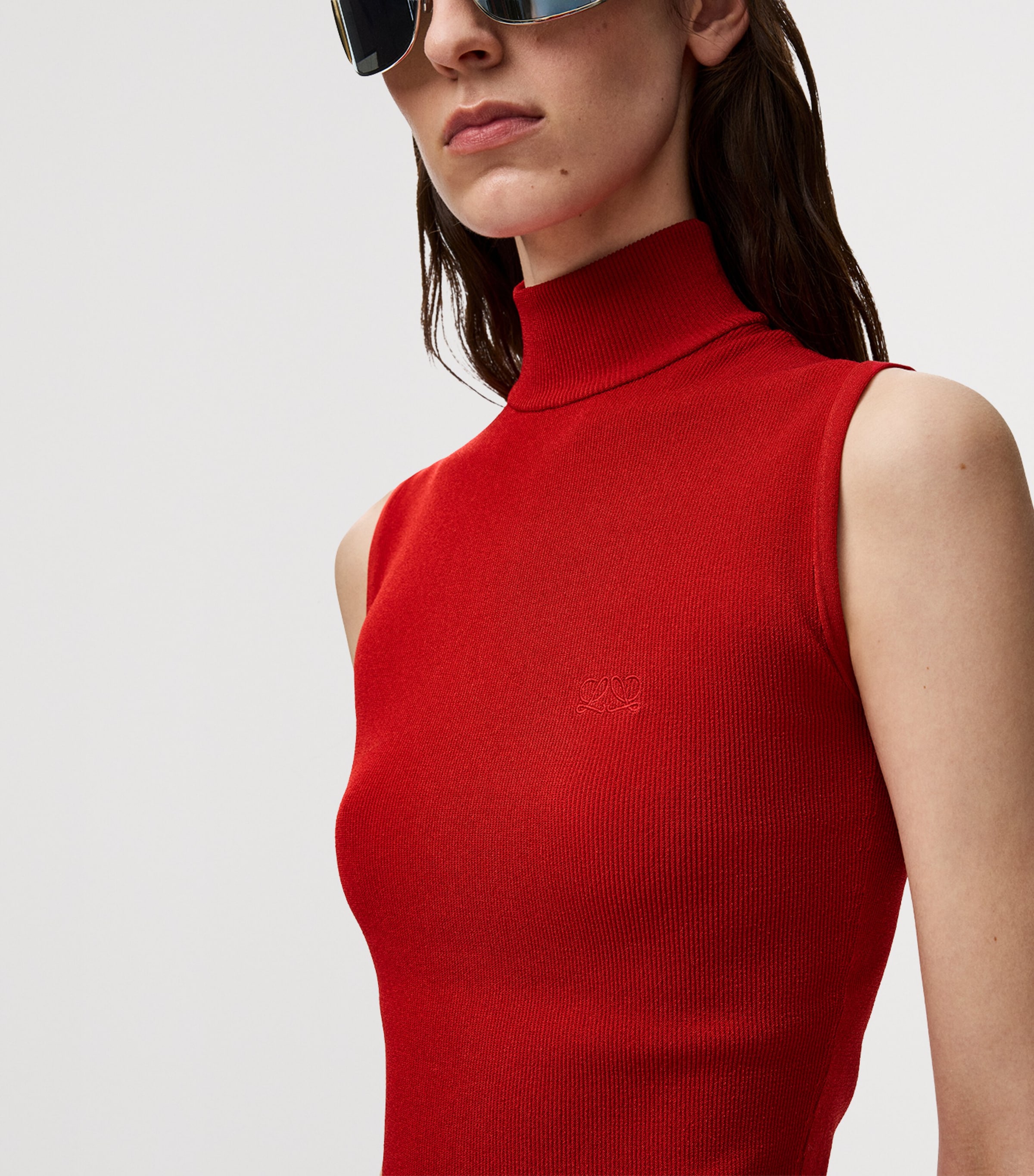 LOEWE Womens Sleeveless Rollneck Top Red Image 5