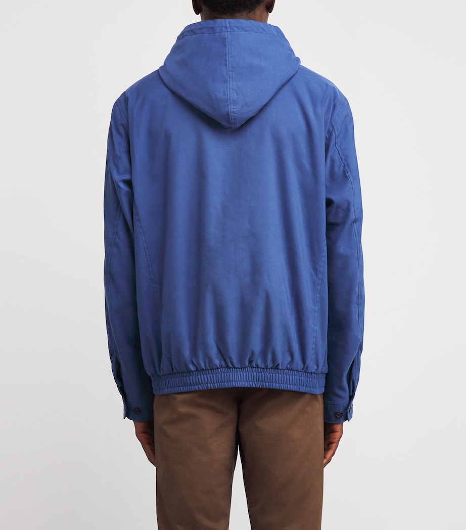 Water-Repellent Hooded Harrington Jacket NAVY Image 4