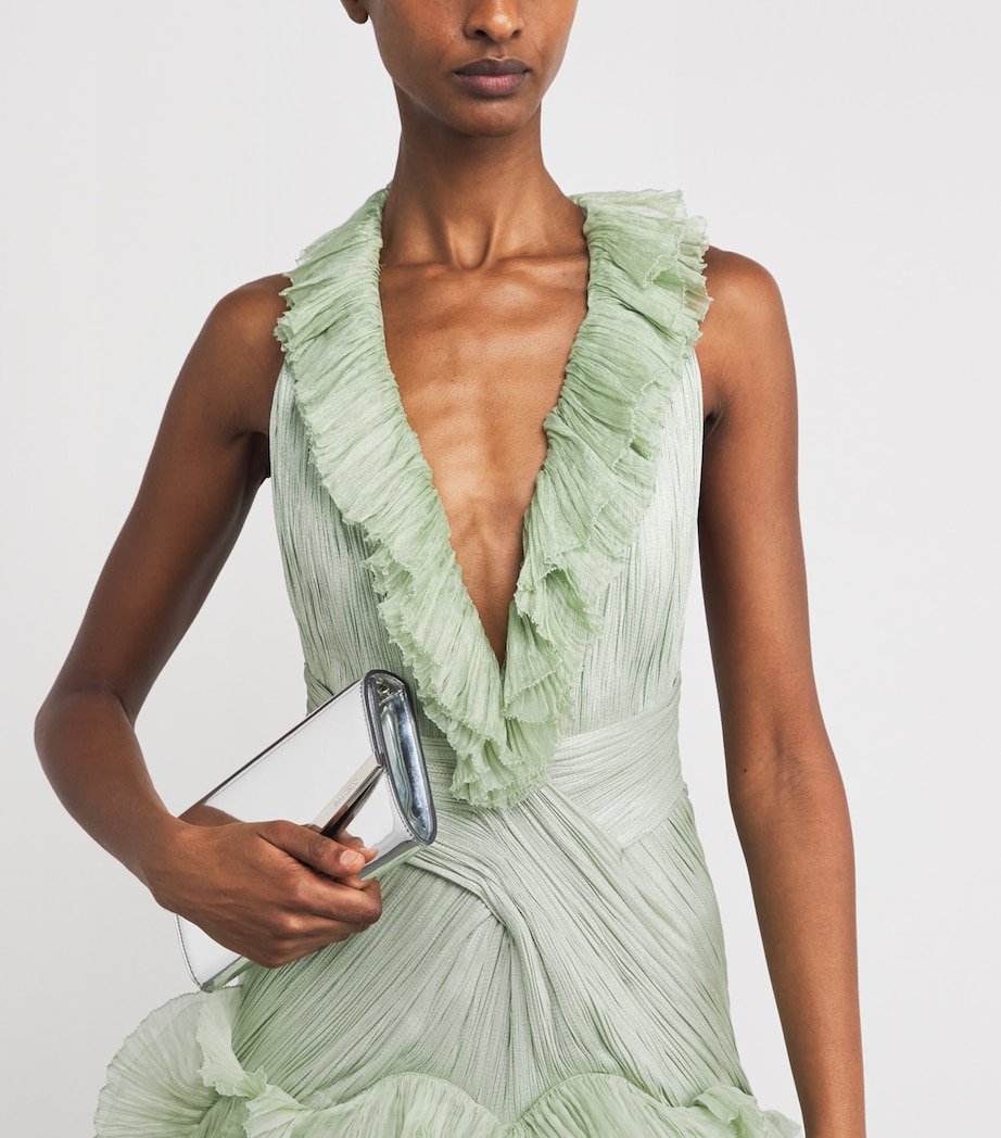 Silk Ruffle Margaret Gown AQUA Image 6