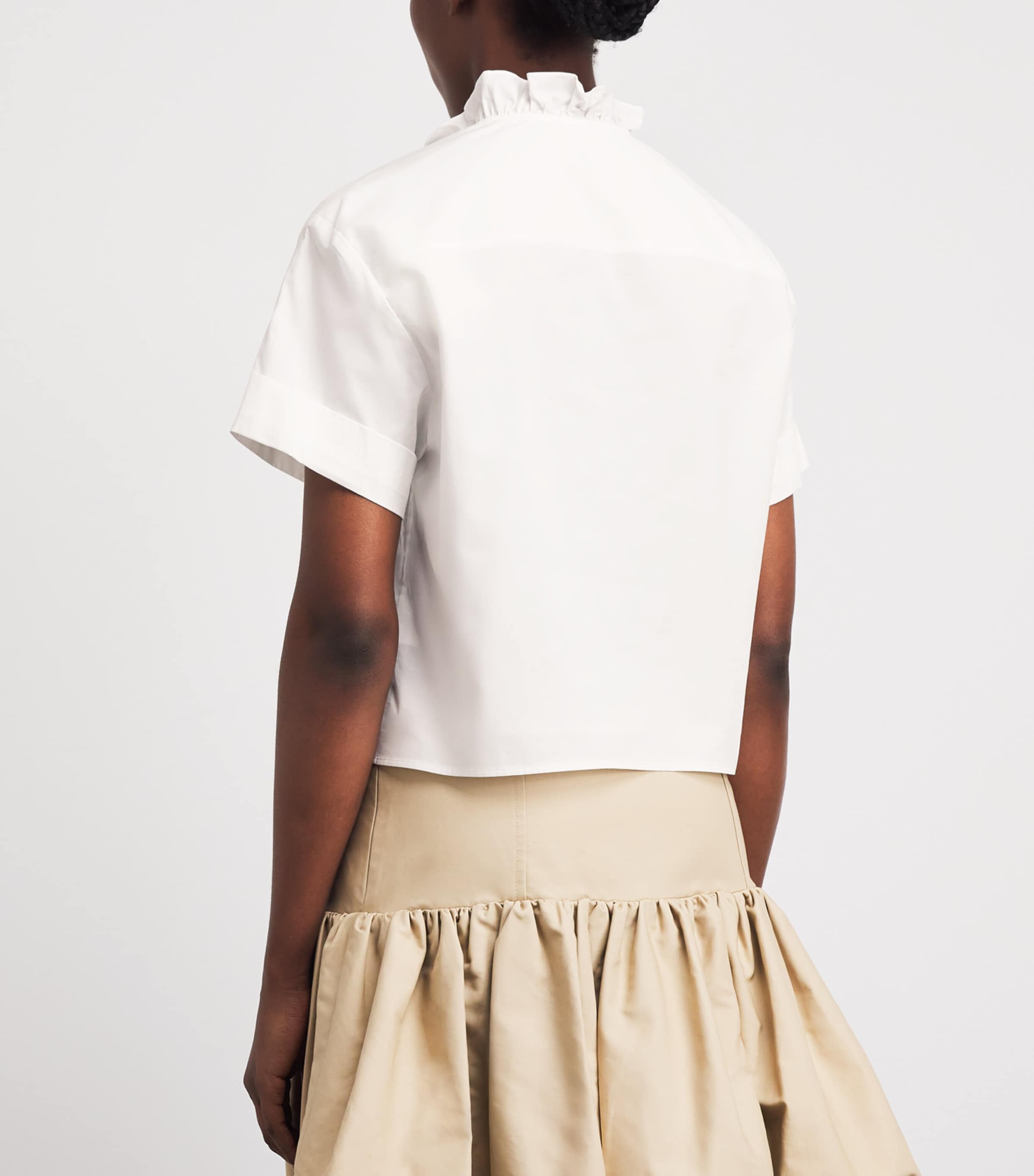 Claudie Pierlot Womens Cotton Poplin Ruffle Blouse White Image 5