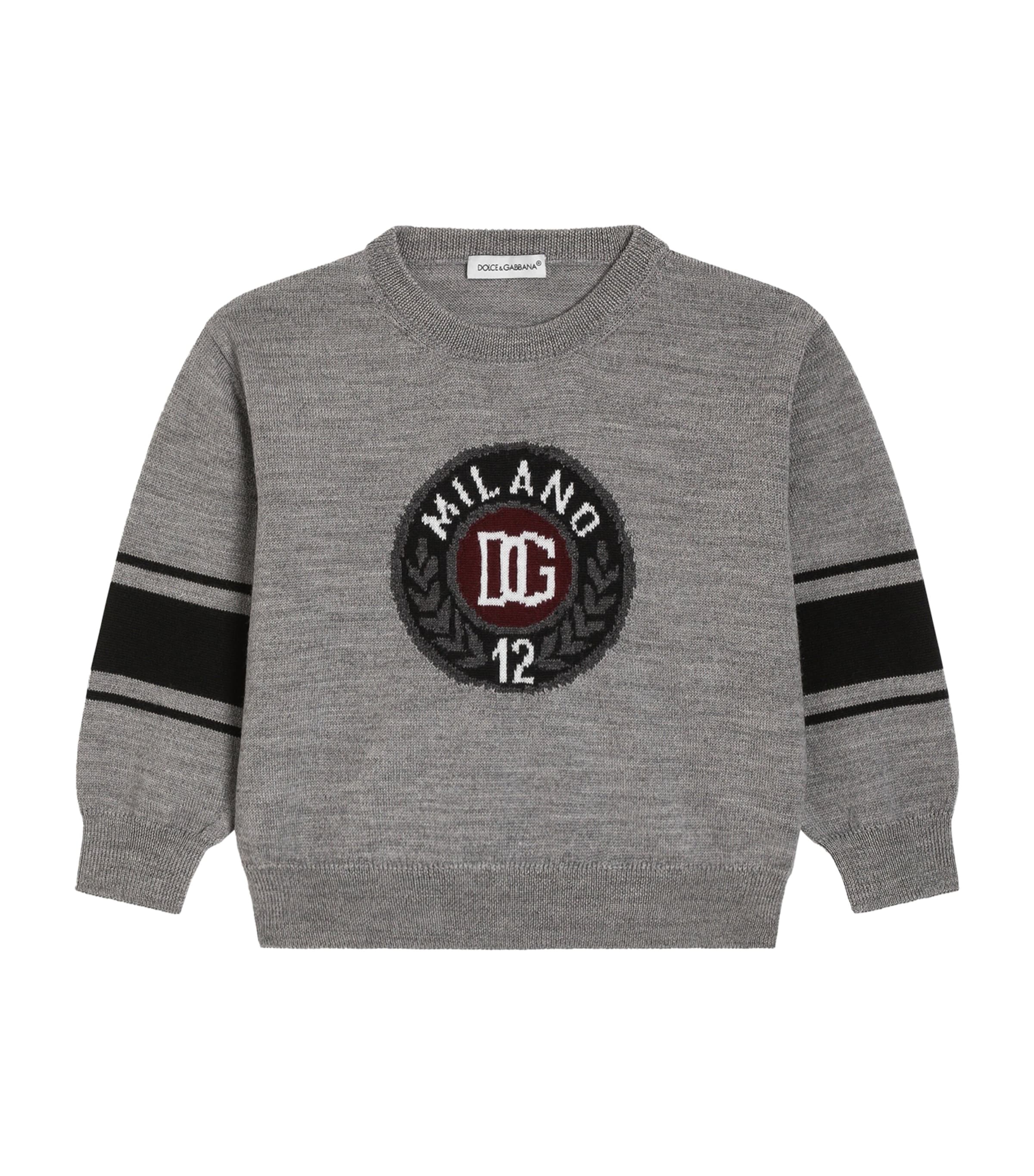 Dolce&Gabbana Kids Virgin Wool Jacquard Sweater (3-30 Months) Image 1