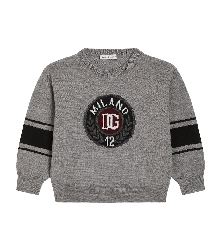 Dolce&Gabbana Kids Virgin Wool Jacquard Sweater (3-30 Months) Image 1