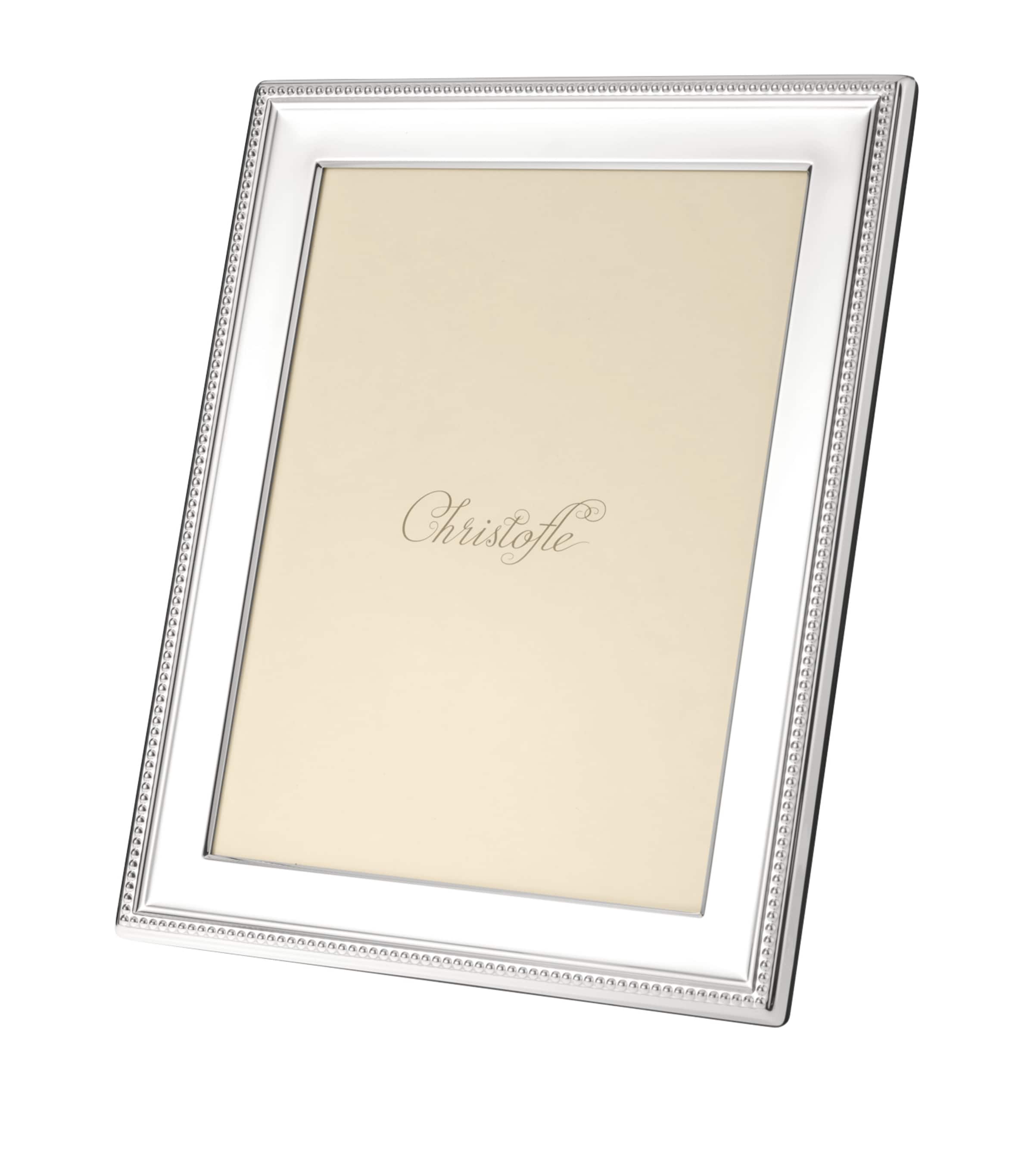 Christofle Silver Perles Picture Frame In Silver
