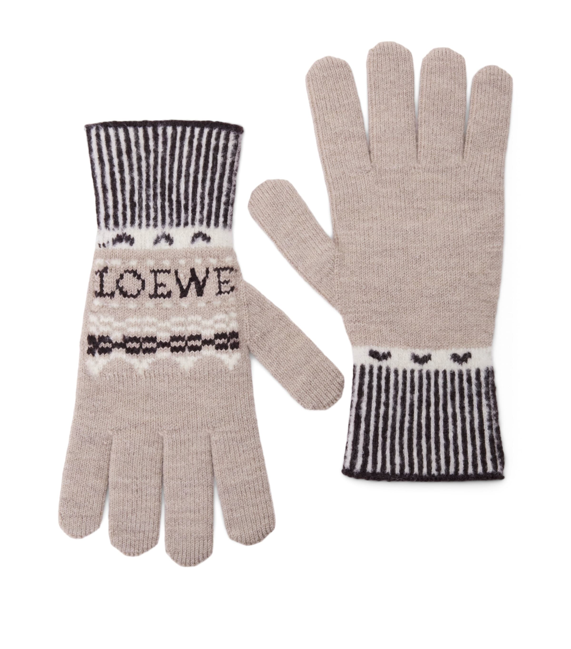 Loewe X Louis Wain Wool-blend Gloves In Brown