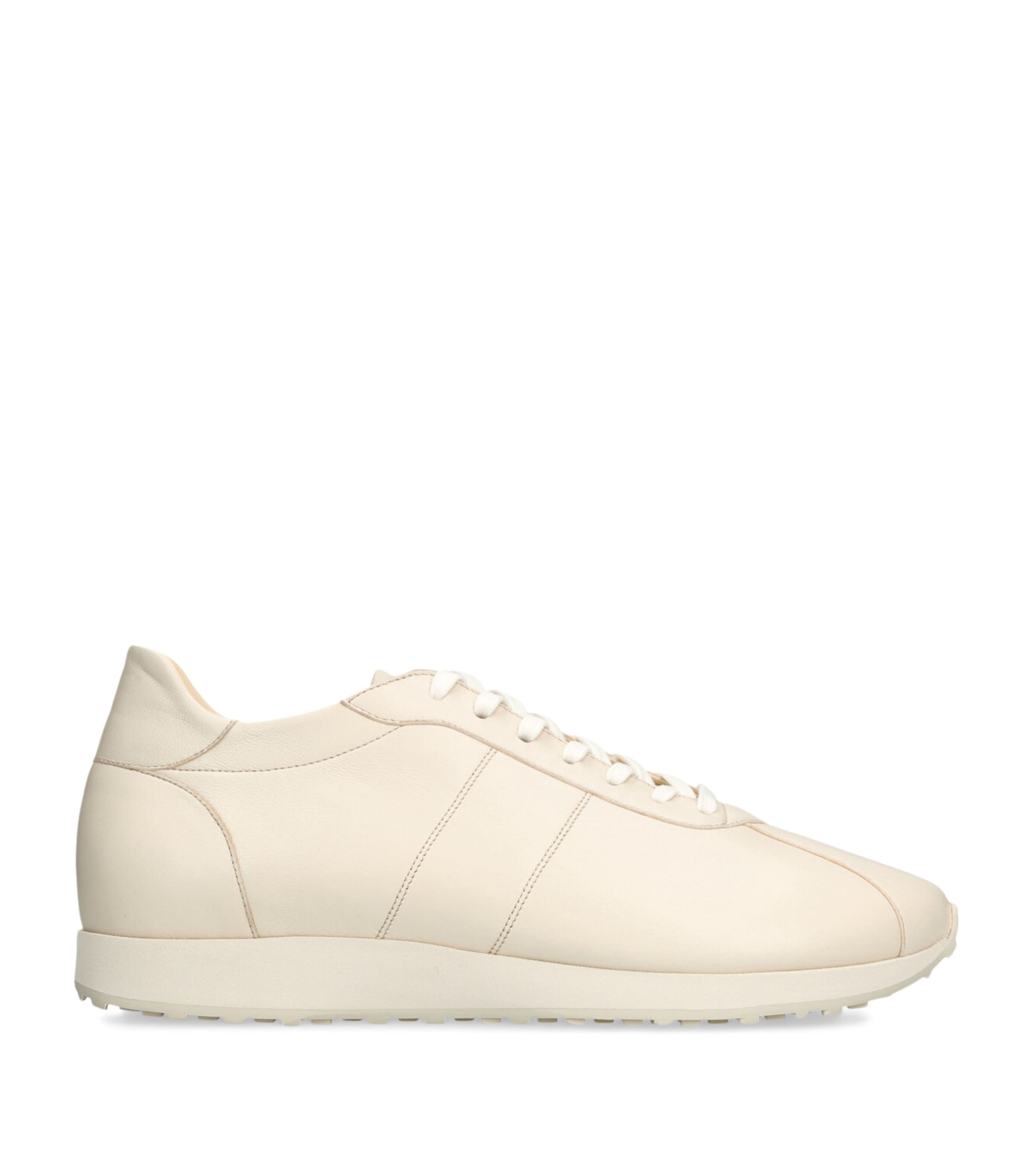 The Row Mica Leather Sneakers In Sand