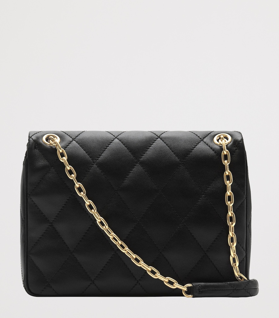 Medium Leather Strand Shoulder Bag BLACK Image 5