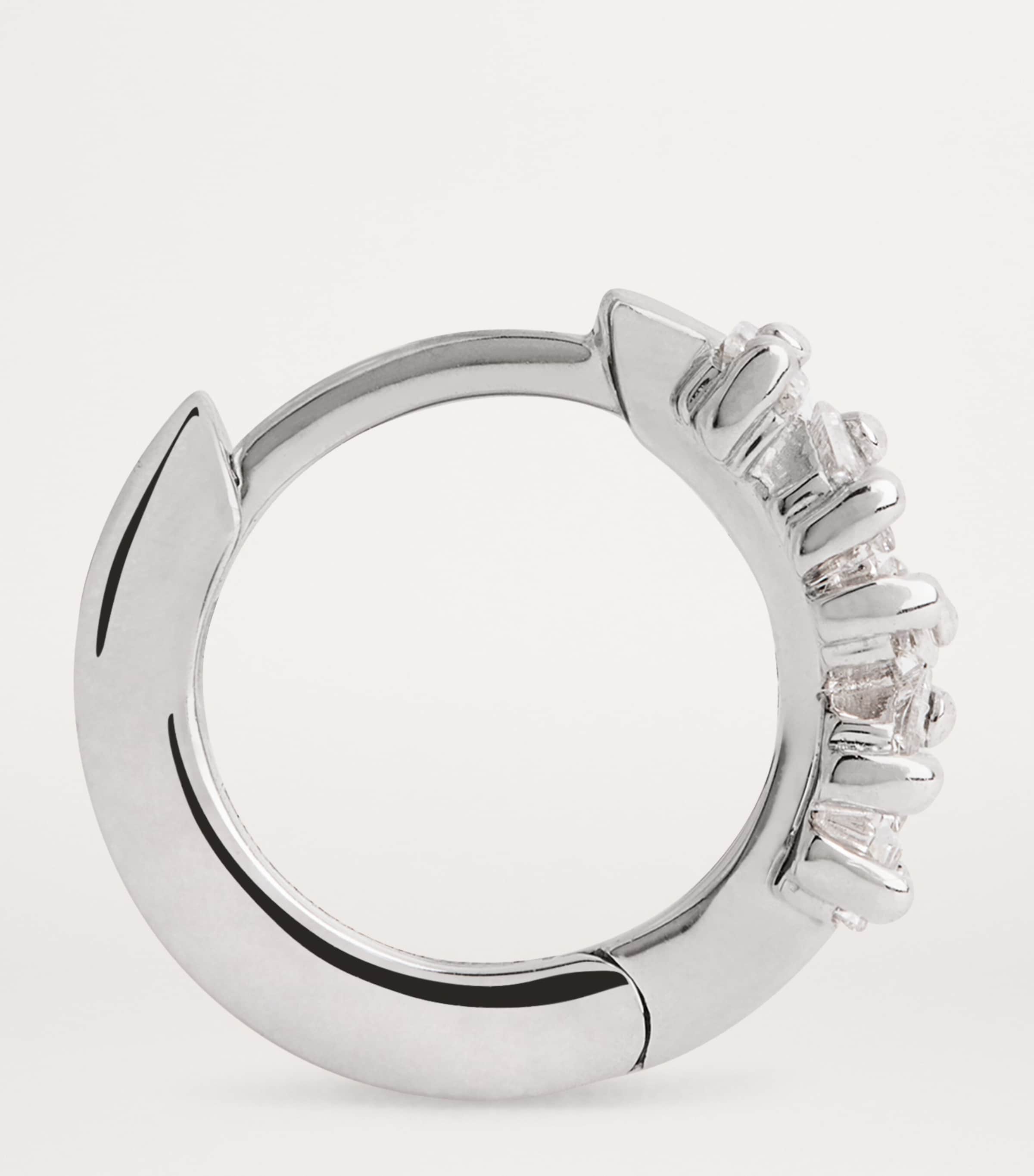 Suzanne Kalan White Gold and Diamond Bold Huggie Earrings Wg/wd Image 4