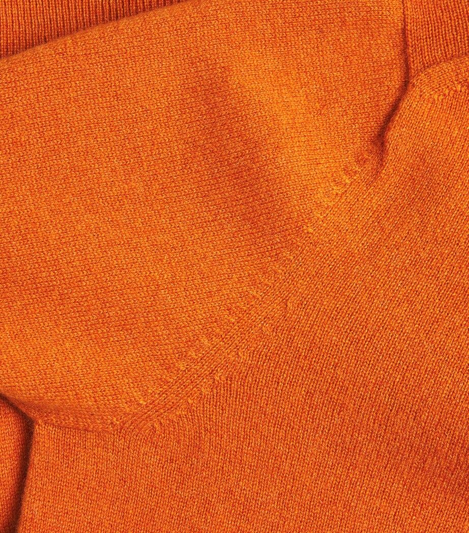 Johnstons Of Elgin Womens Cashmere Round-Neck Cardigan Burnt Orange Image 5