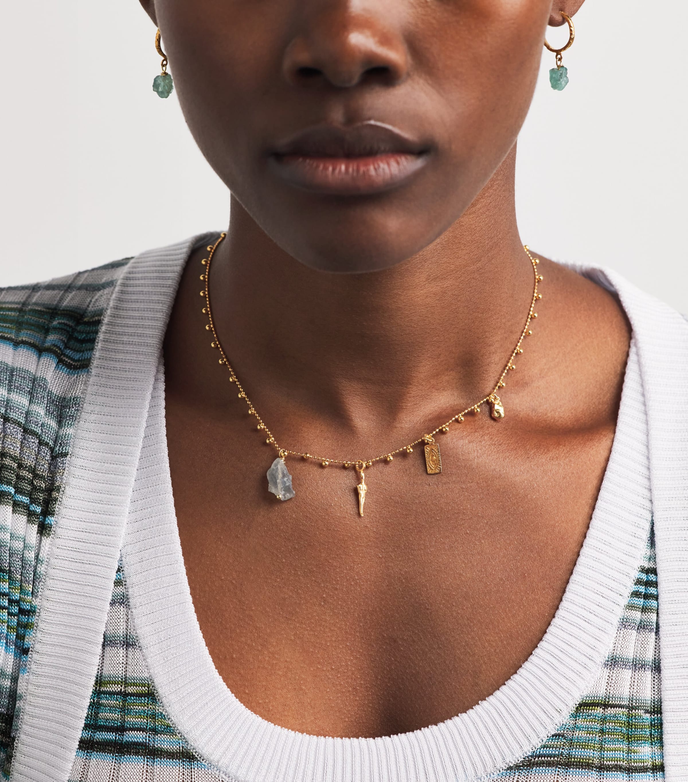 Hermina Athens Gold-Plated Olympos Charm Necklace Gold Image 2