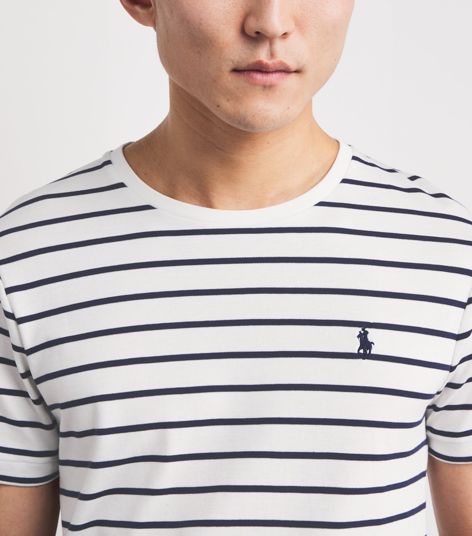 Cotton Stripe Polo Pony Slim T-Shirt WHITE/REFINED NAVY Image 6
