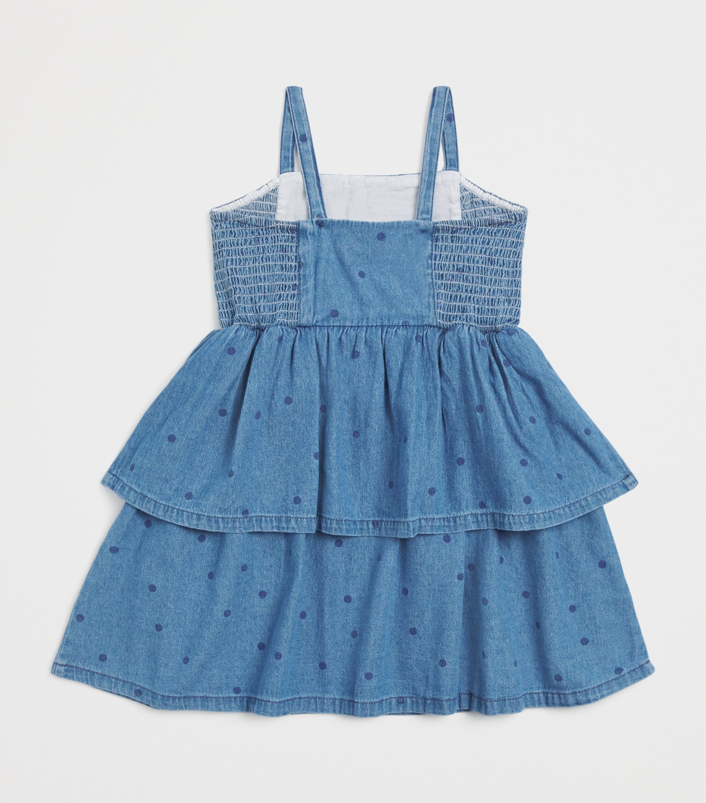 Mini Rodini Denim Dots Dress (3-11 Years) Blue Image 2
