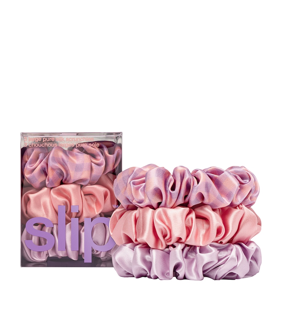 Mulberry Silk Large Scrunchies (Set of 3) BELLEFLOWER Image 1