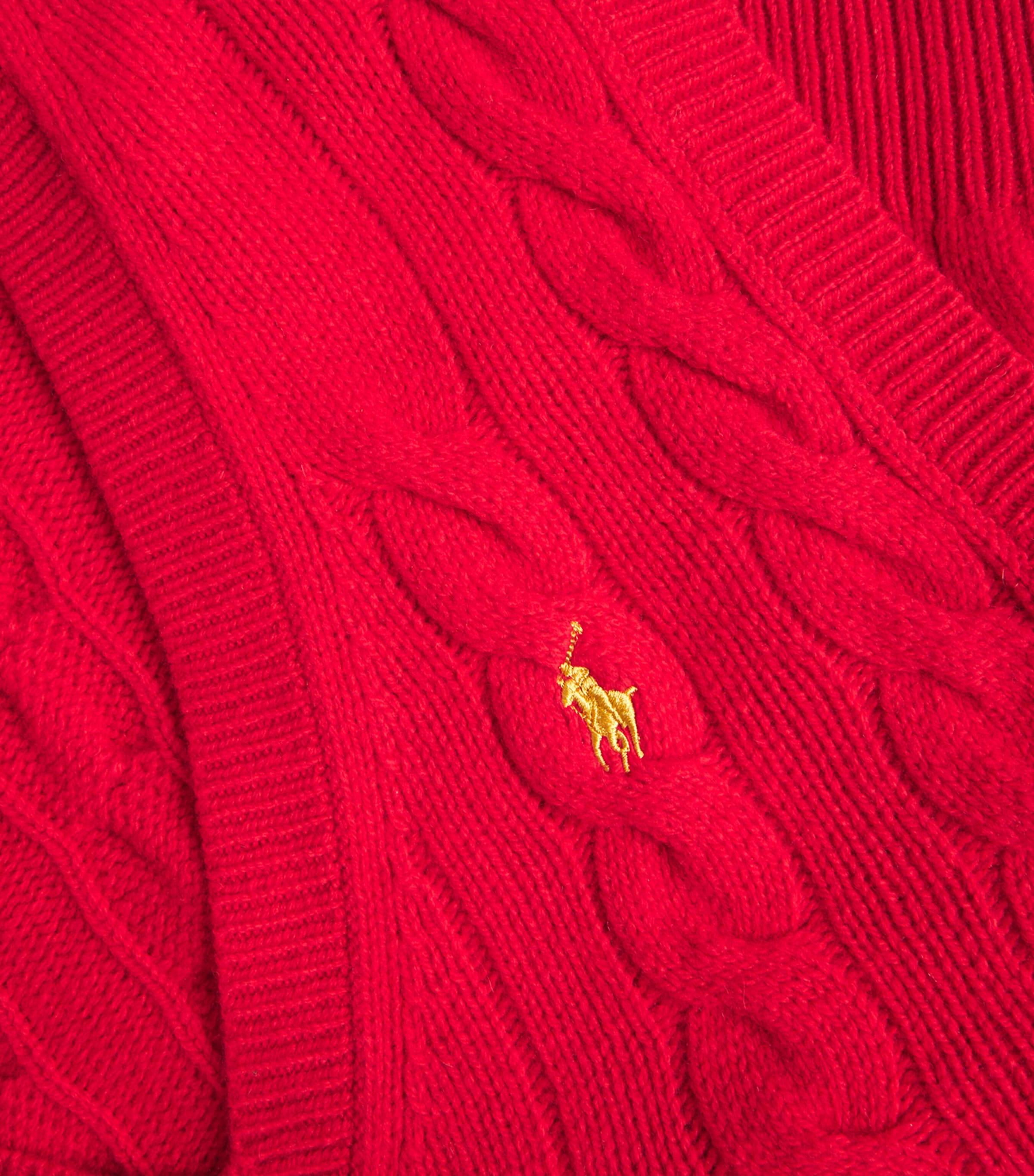 Wool-Cashmere Cable-Knit Sweater Vest RL2000 RED Image 5