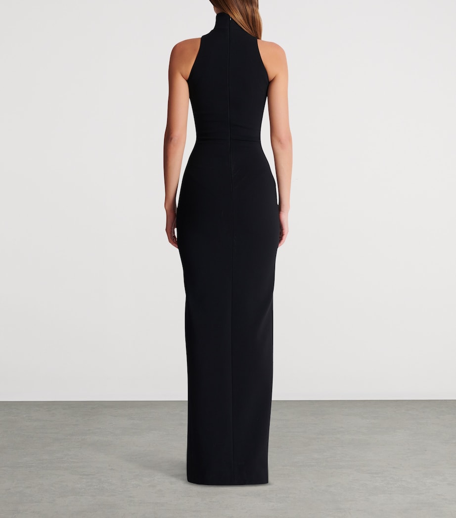Crystal-Embellished Slit Maxi Dress EHV NOIR/CRISTAL Image 4