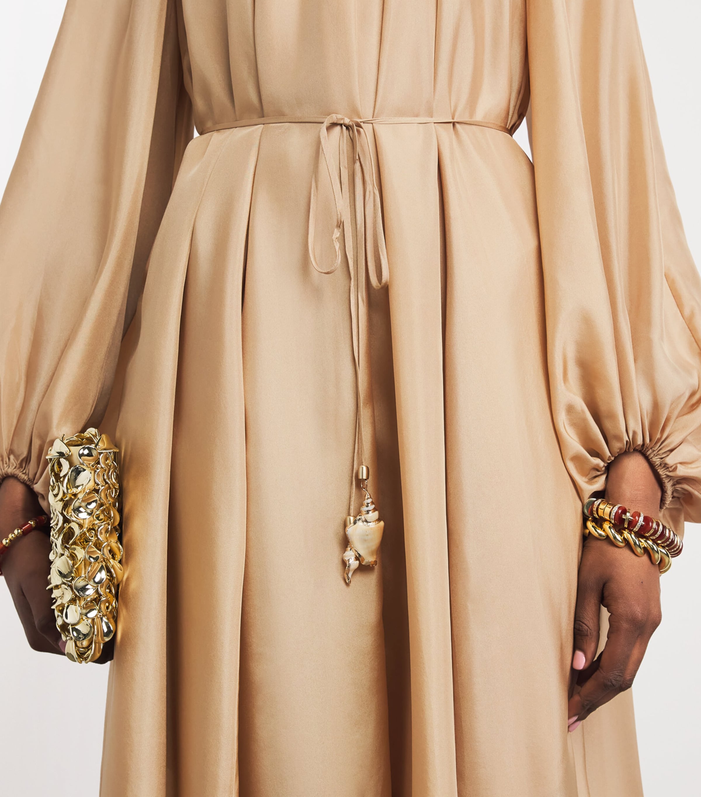 Zimmermann Womens Silk Chain Detail Mahon Maxi Dress Champagne Image 5