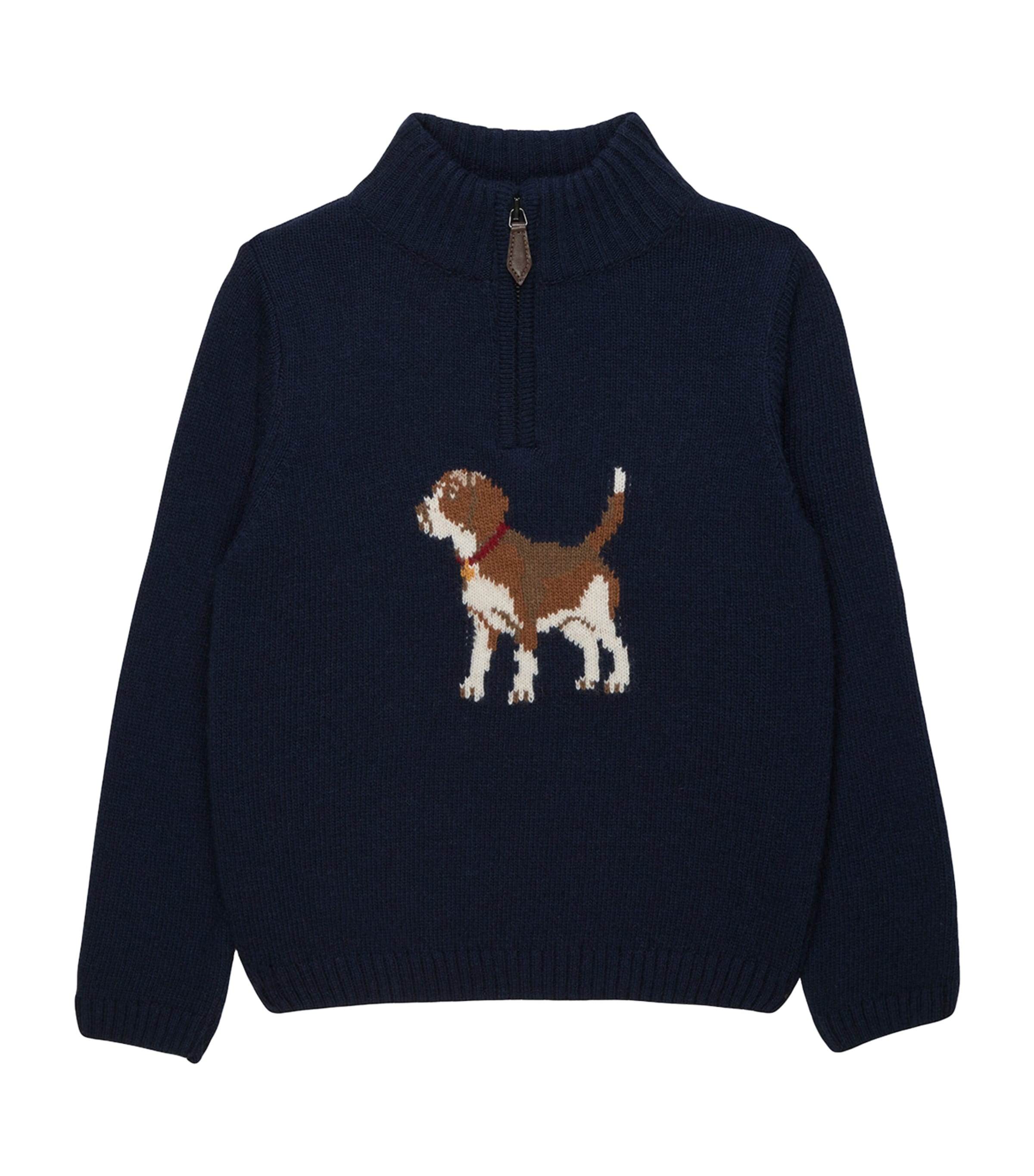 Trotters Blue Half-Zip Benji Beagle Sweater (2-5 Years) | Harrods UK