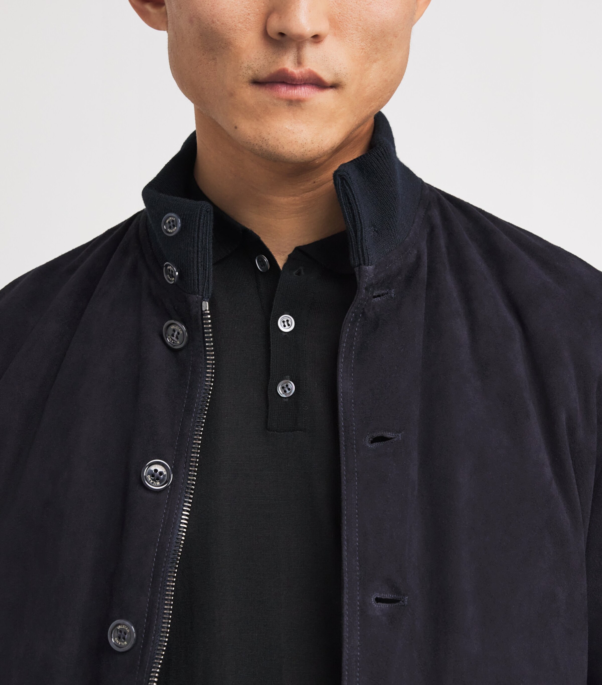 Suede Valstarino Bomber Jacket 0816E DARK BLUE Image 6