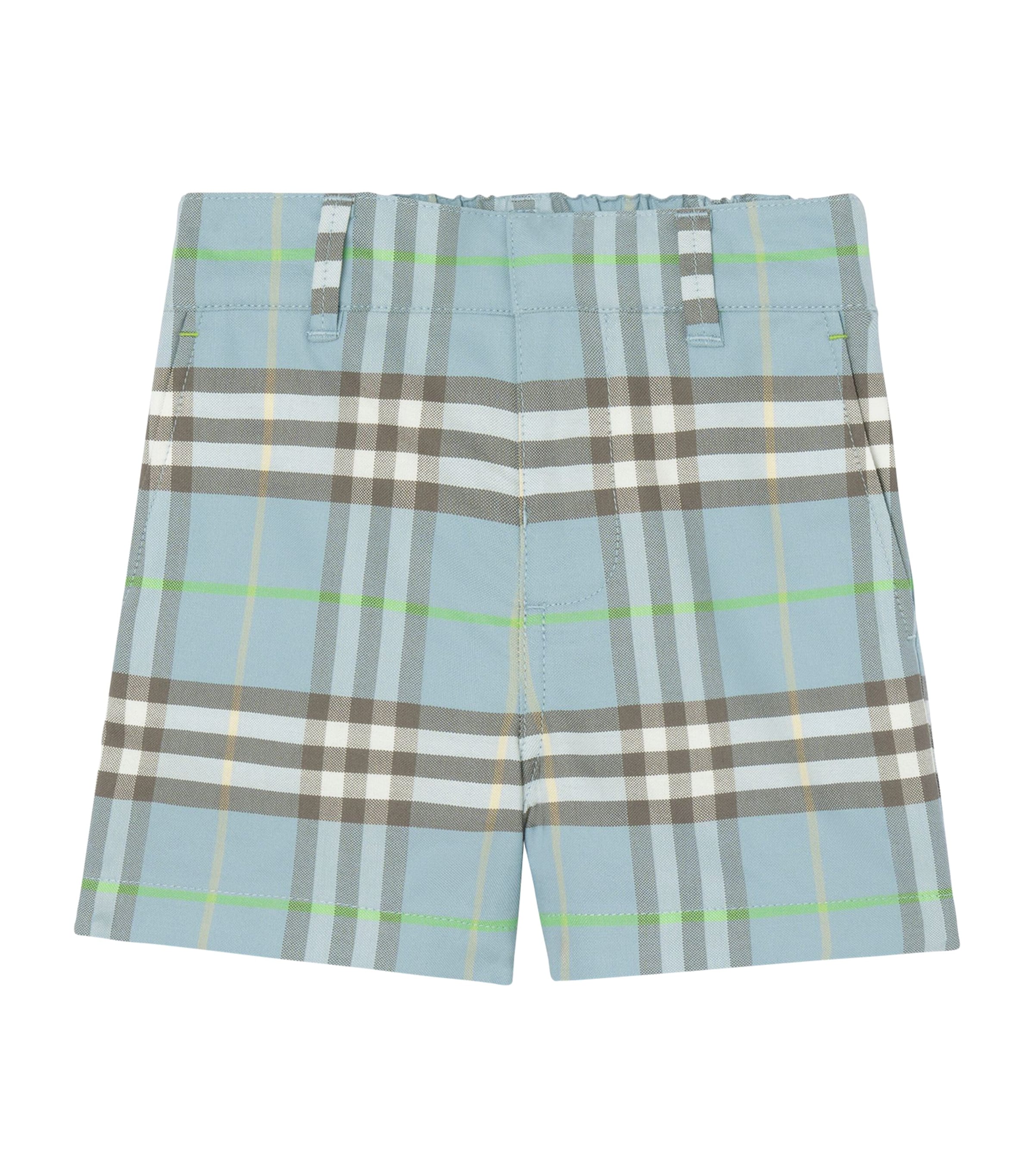 Burberry Kids Cotton Check Shorts (6-36 Months) Misty Blue Ip Check Image 1