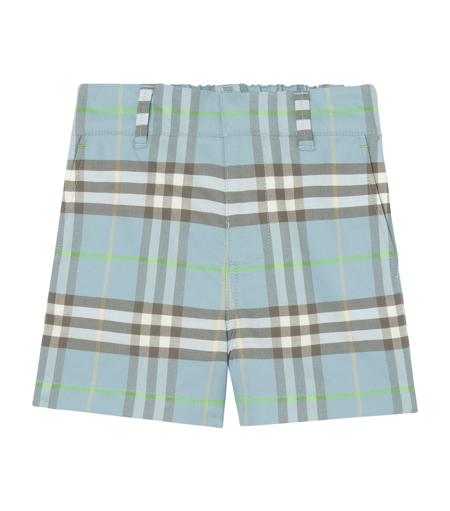 Burberry Kids Cotton Check Shorts (6-36 Months) Misty Blue Ip Check Image 1