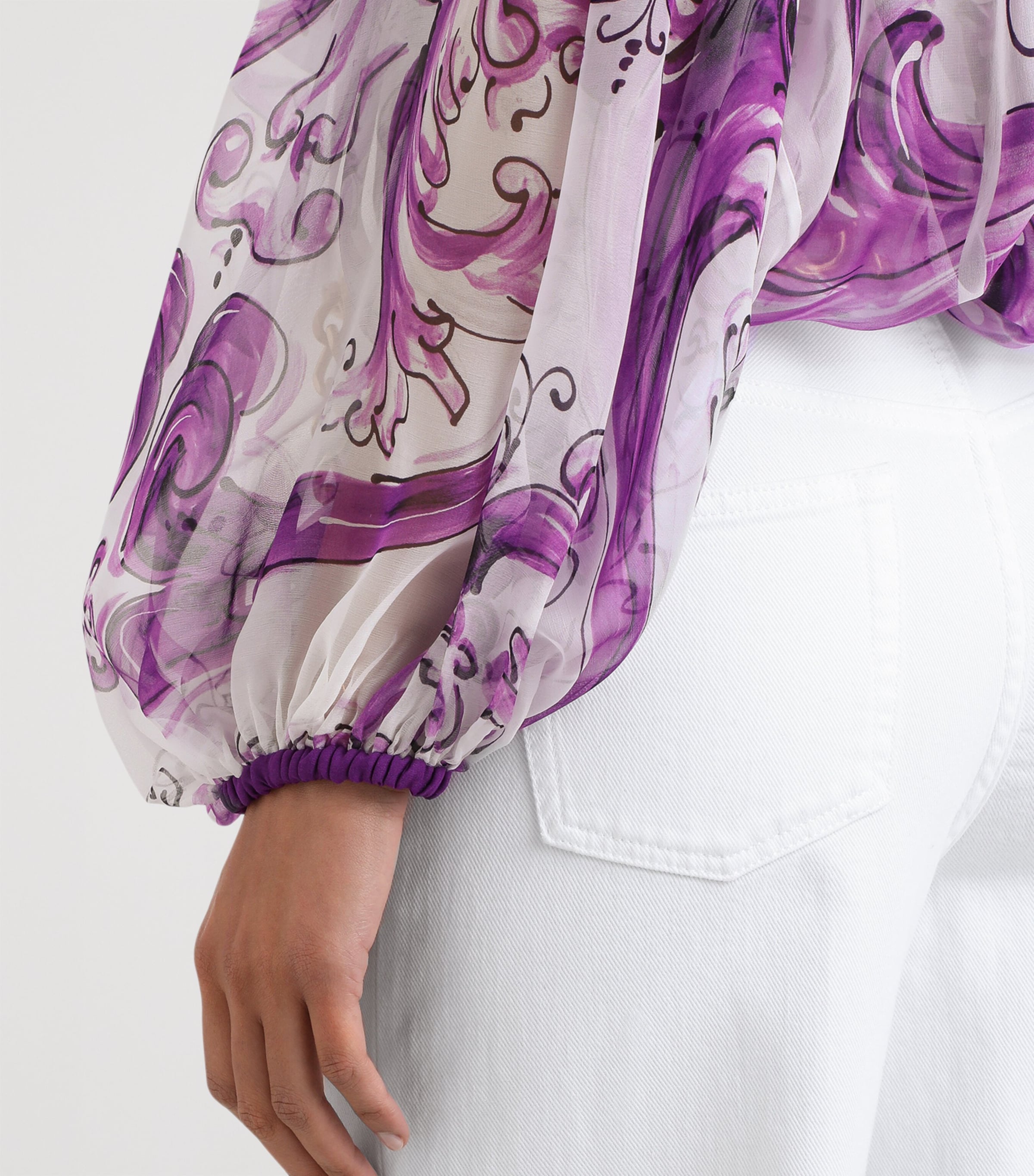 Silk Majolica Print Blouse HP5DQ-MIX MAIOLICA L Image 5