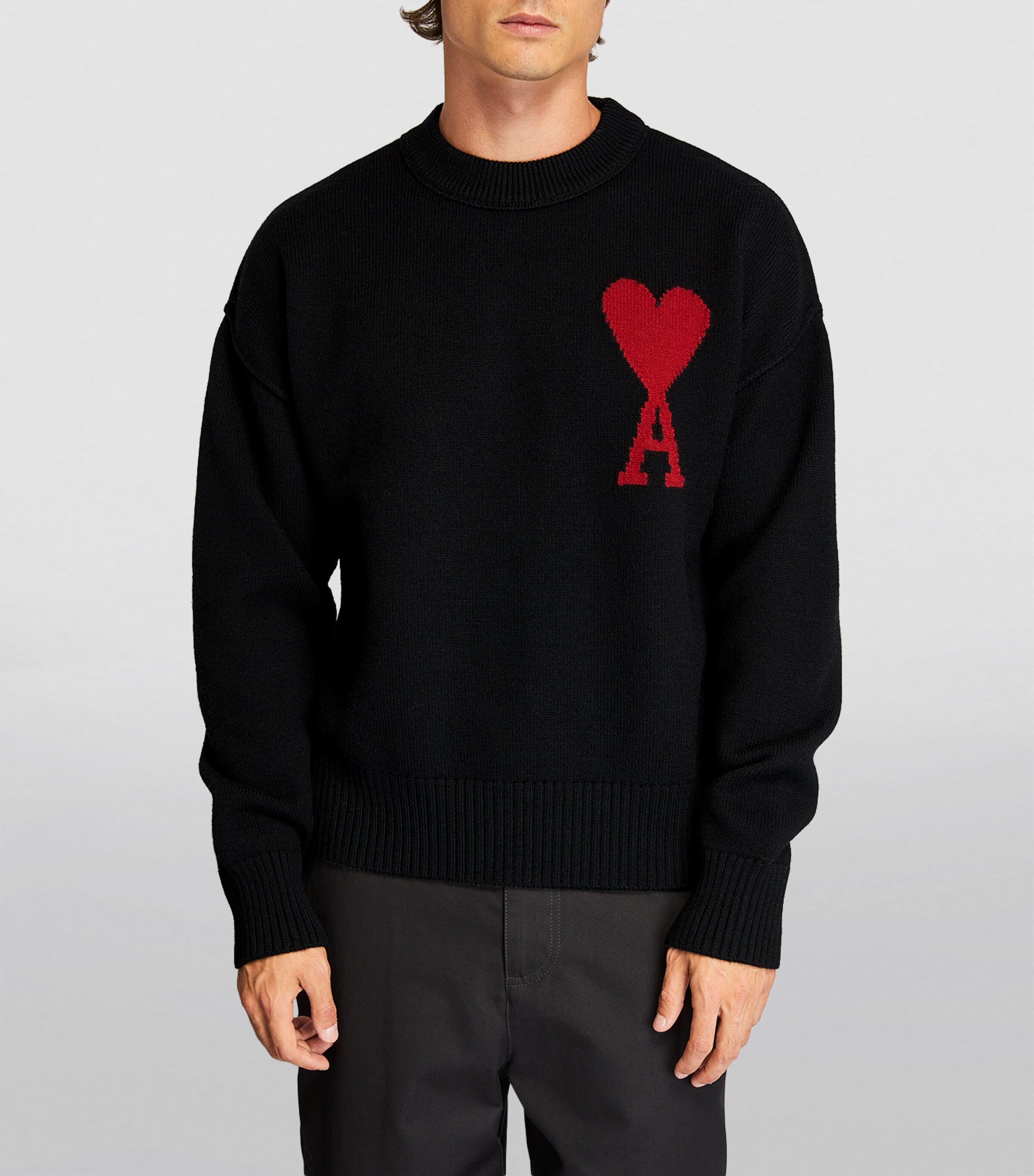 AMI Paris Mens Wool Ami de Coeur Sweater Image 3