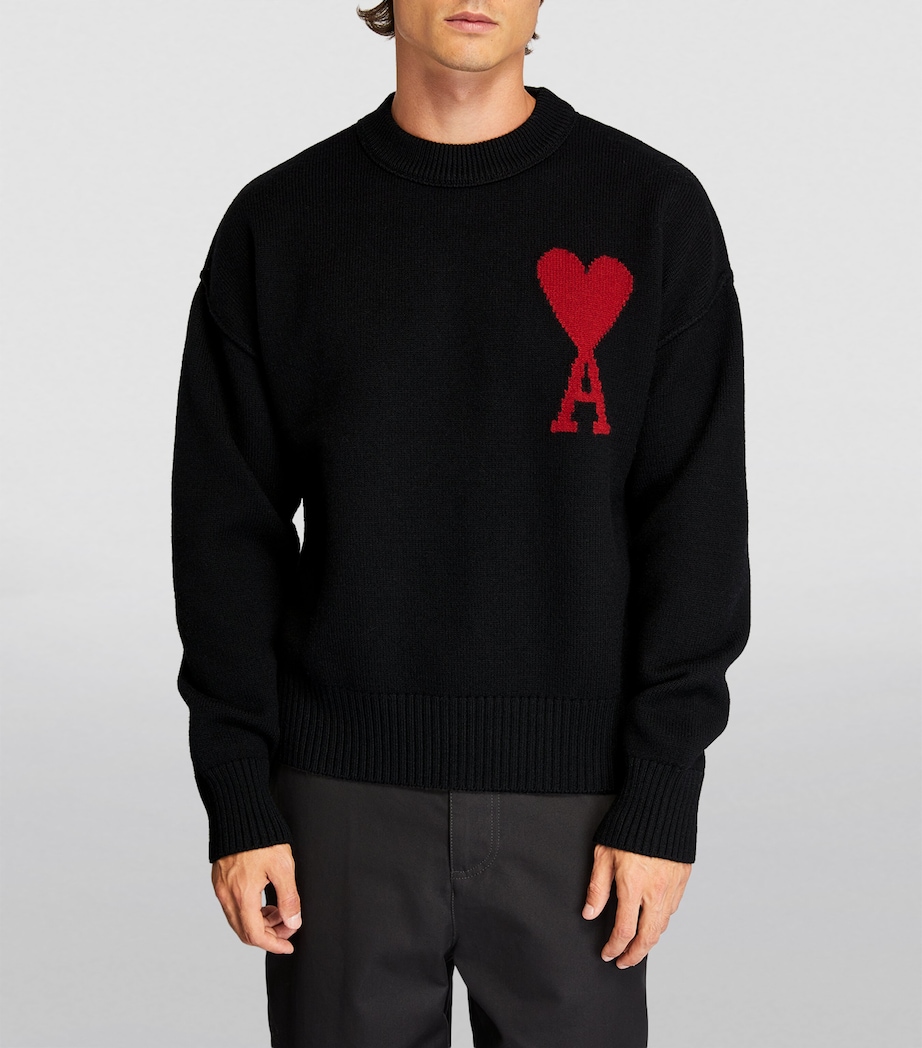 AMI Paris Mens Wool Ami de Coeur Sweater Image 3