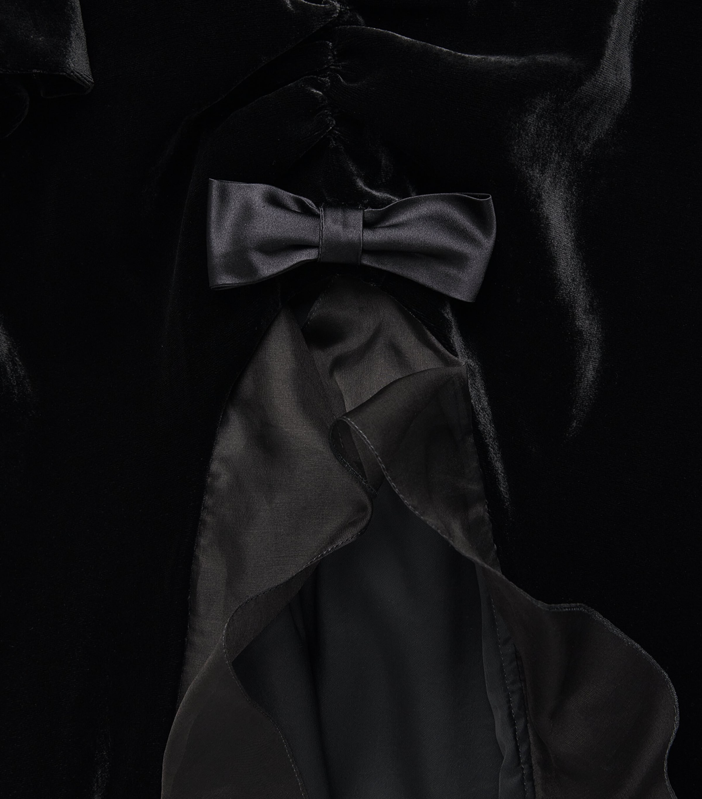 Alessandra Rich Womens Velvet Ruffled Gown Black Image 6