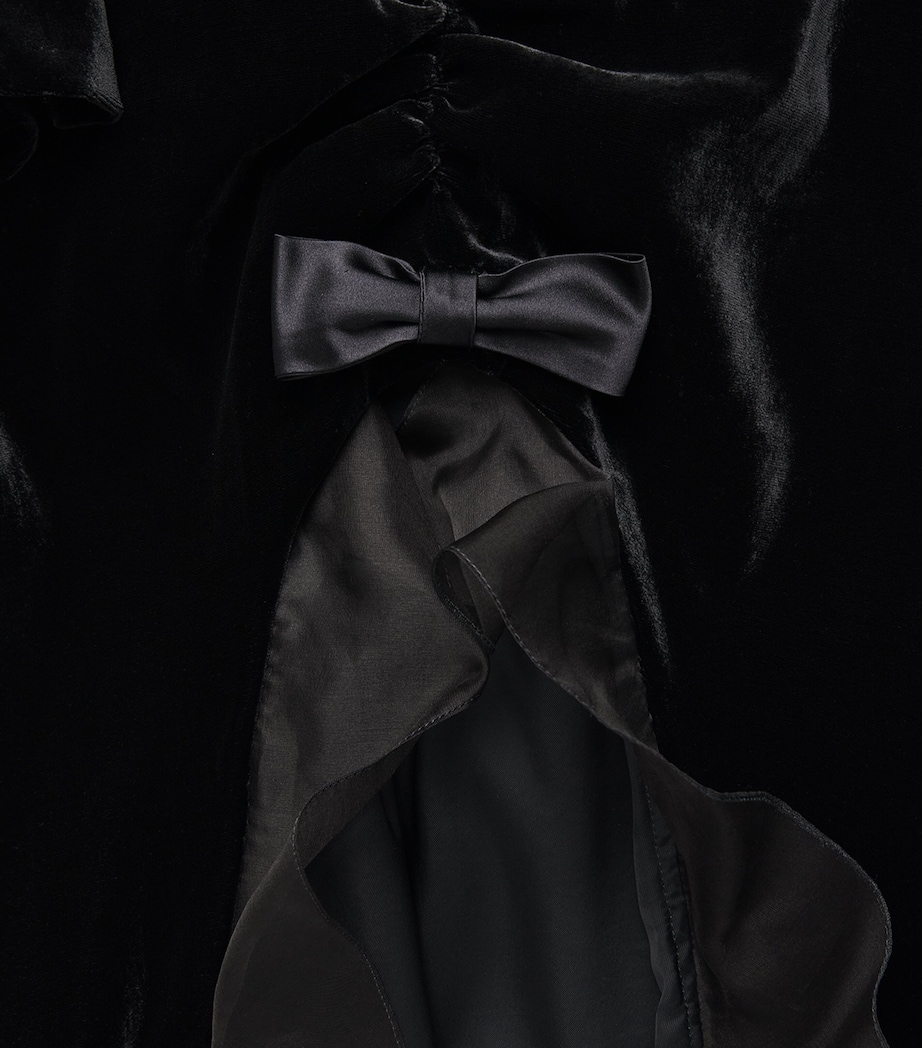 Alessandra Rich Womens Velvet Ruffled Gown Black Image 6